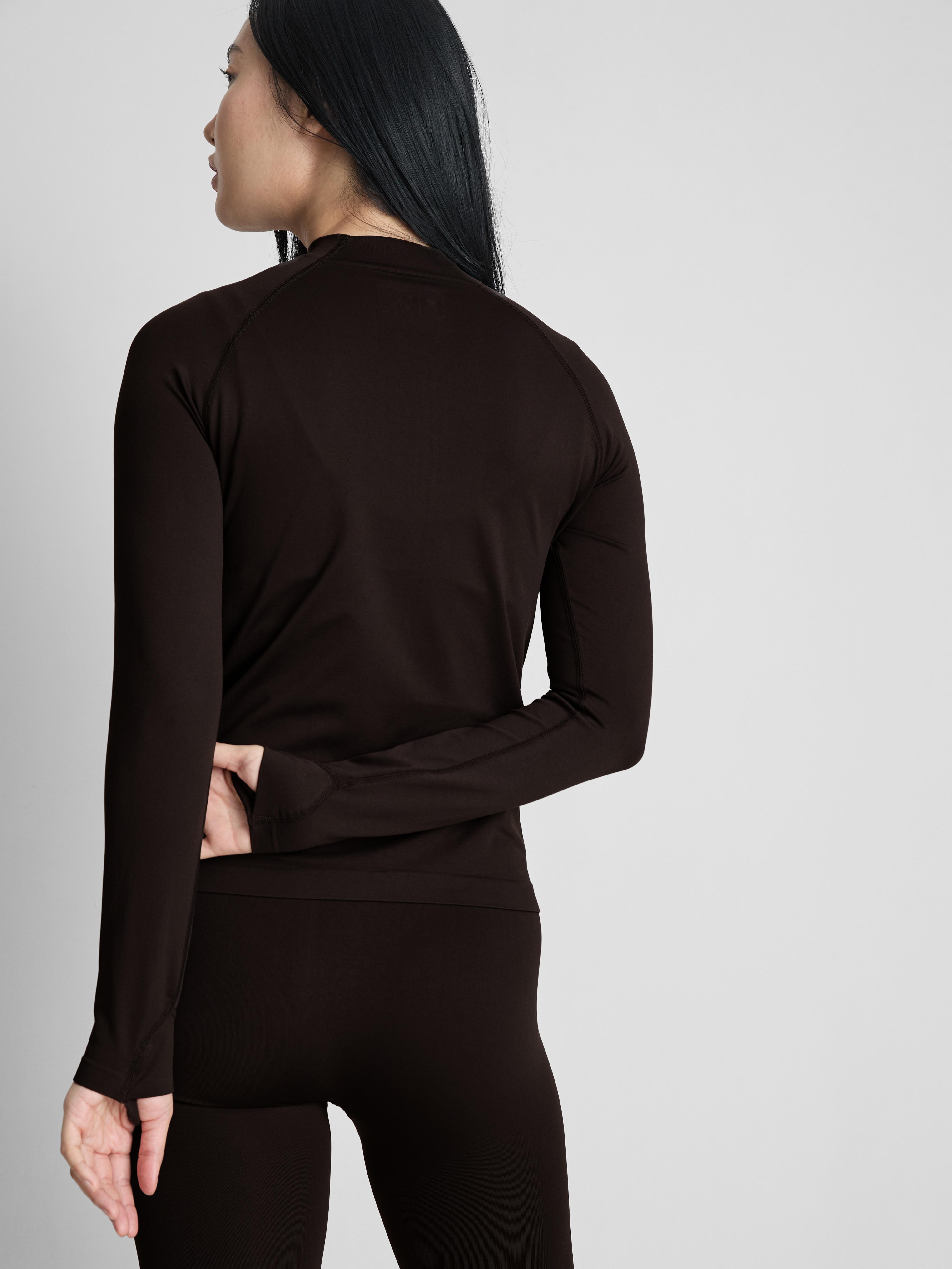 Women's Chocolate Seamless Zip Through Jacket