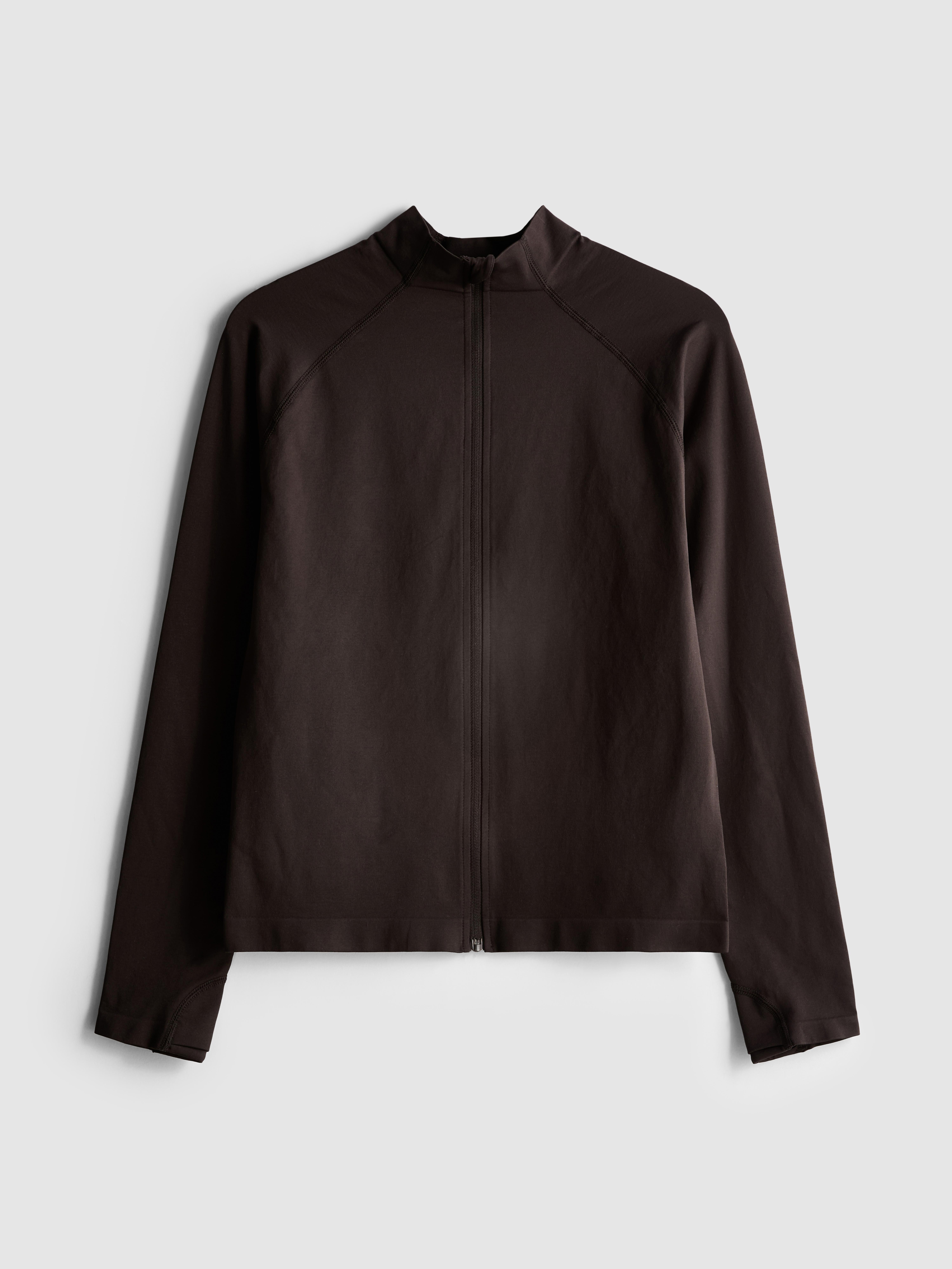Women's Chocolate Seamless Zip Through Jacket