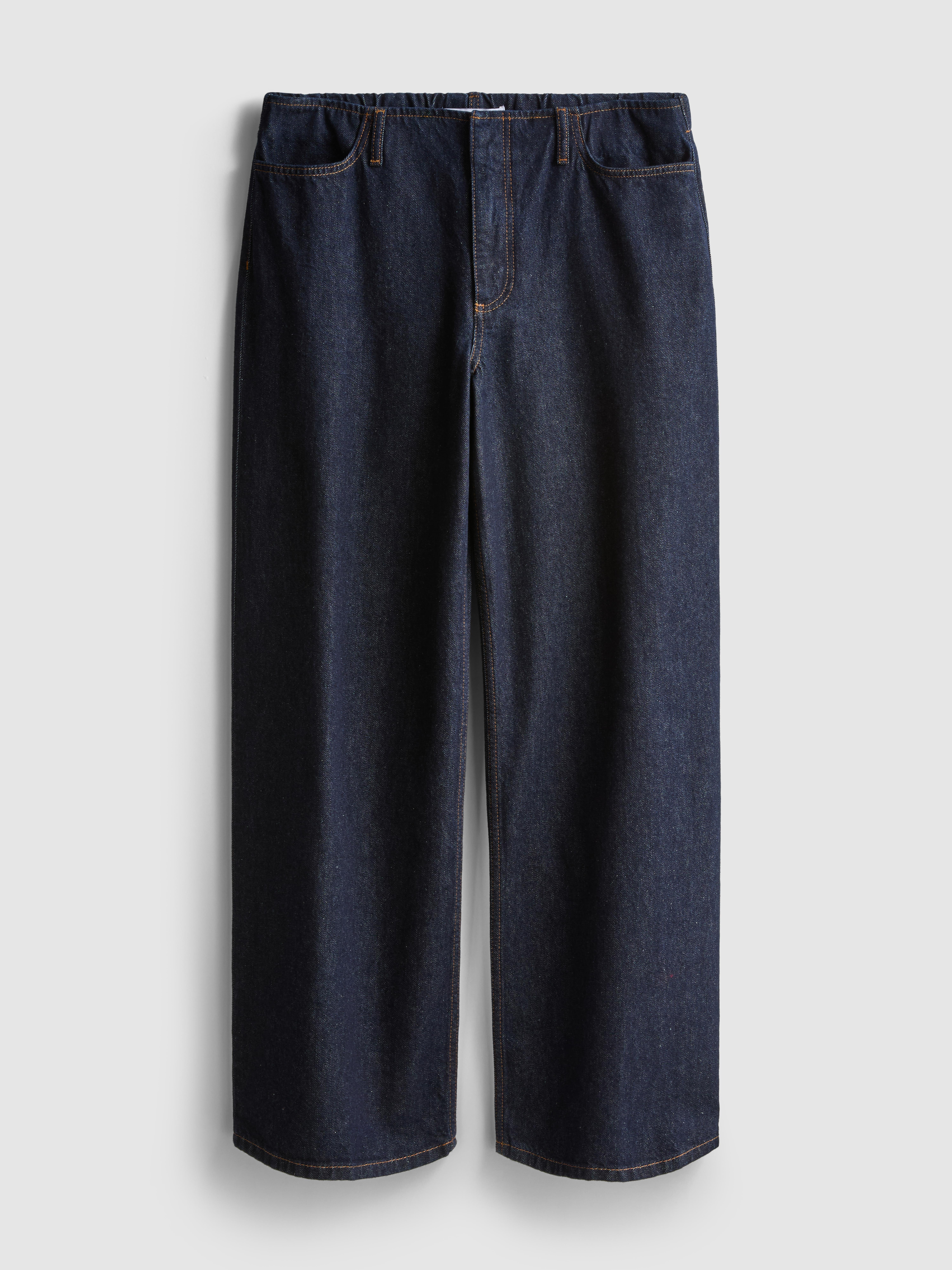 Mid-Rise Wide Leg Tailored Jeans