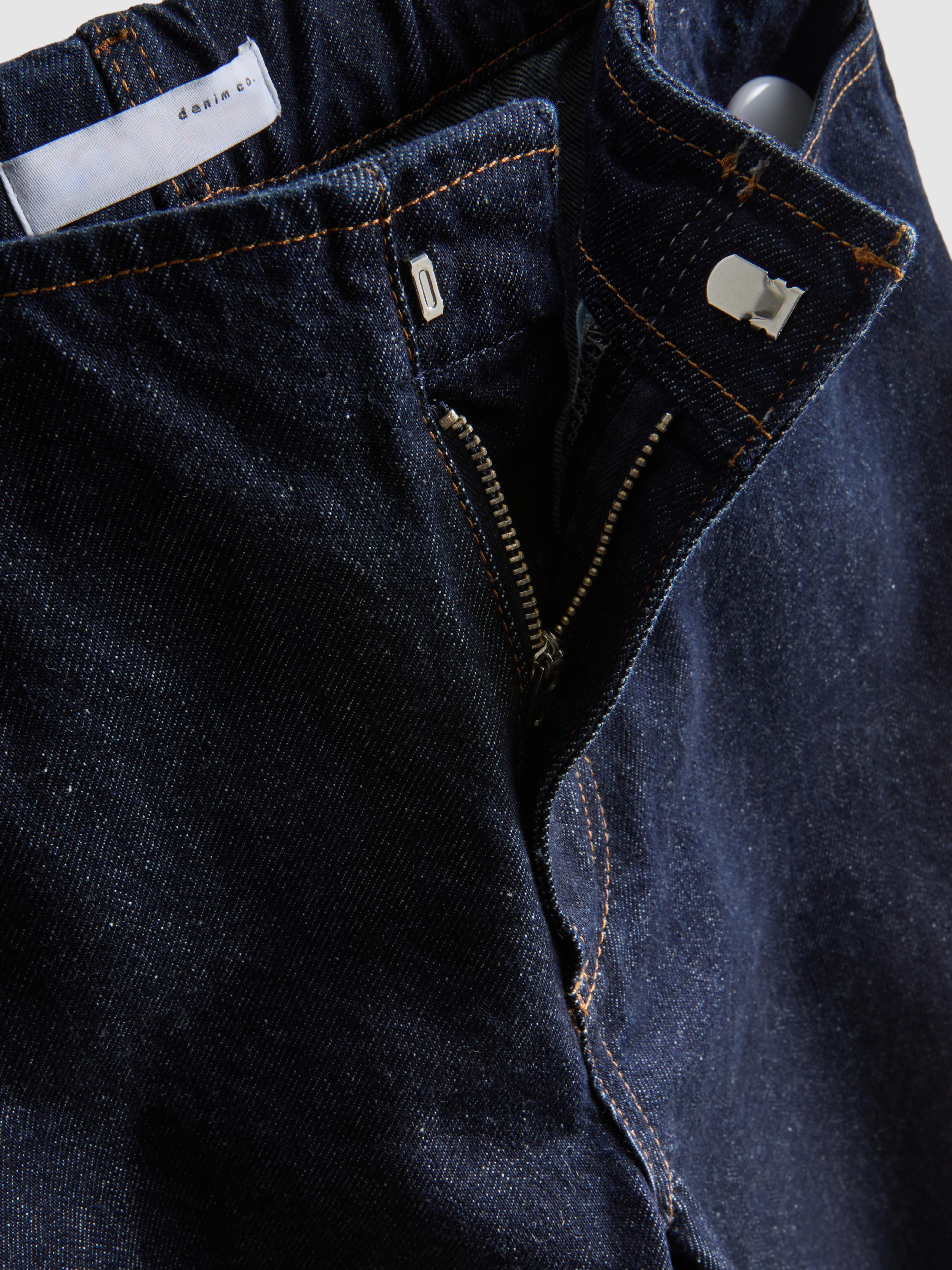 Mid-Rise Wide Leg Tailored Jeans