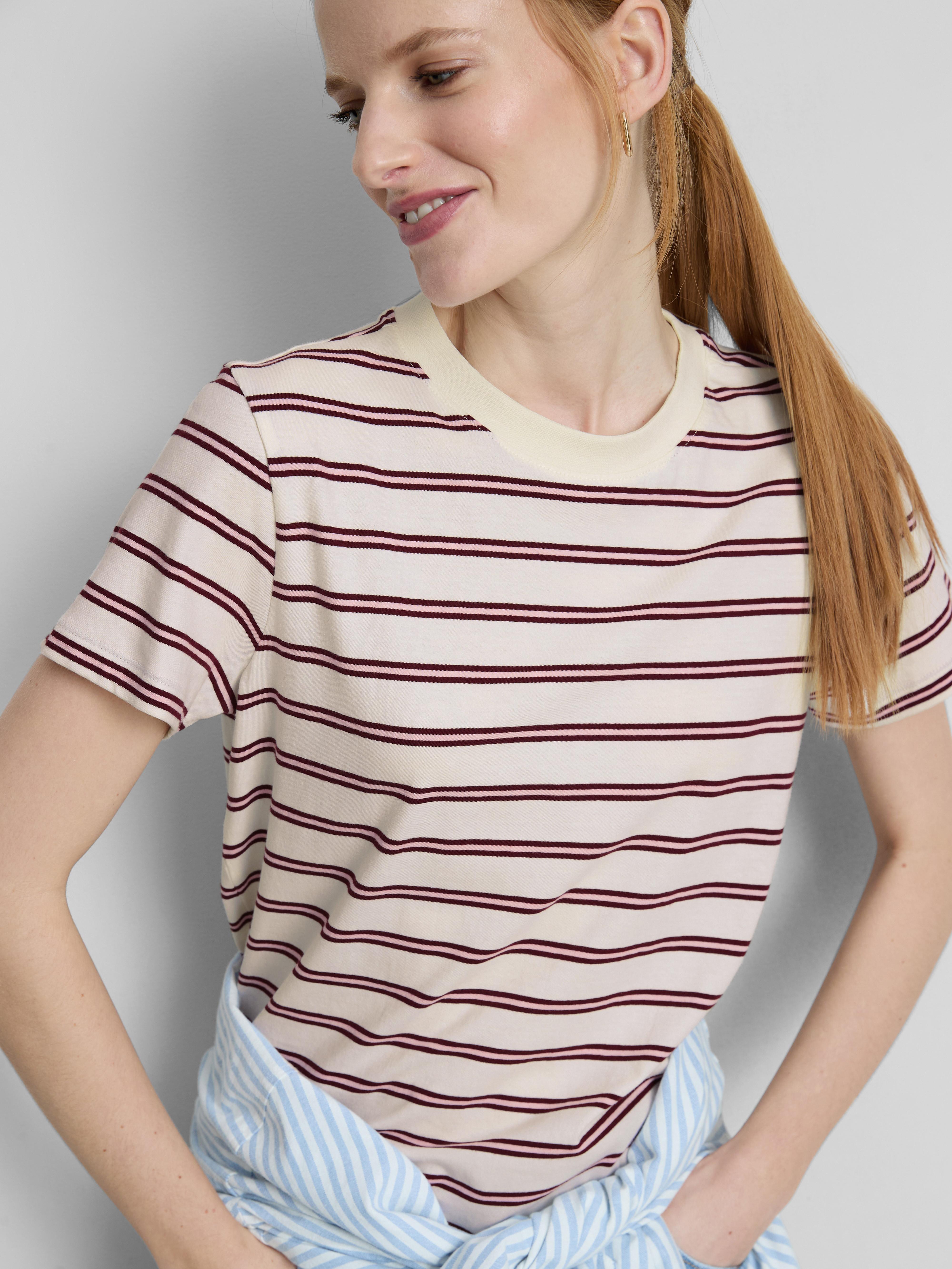 Striped Cotton Crew Neck Tee