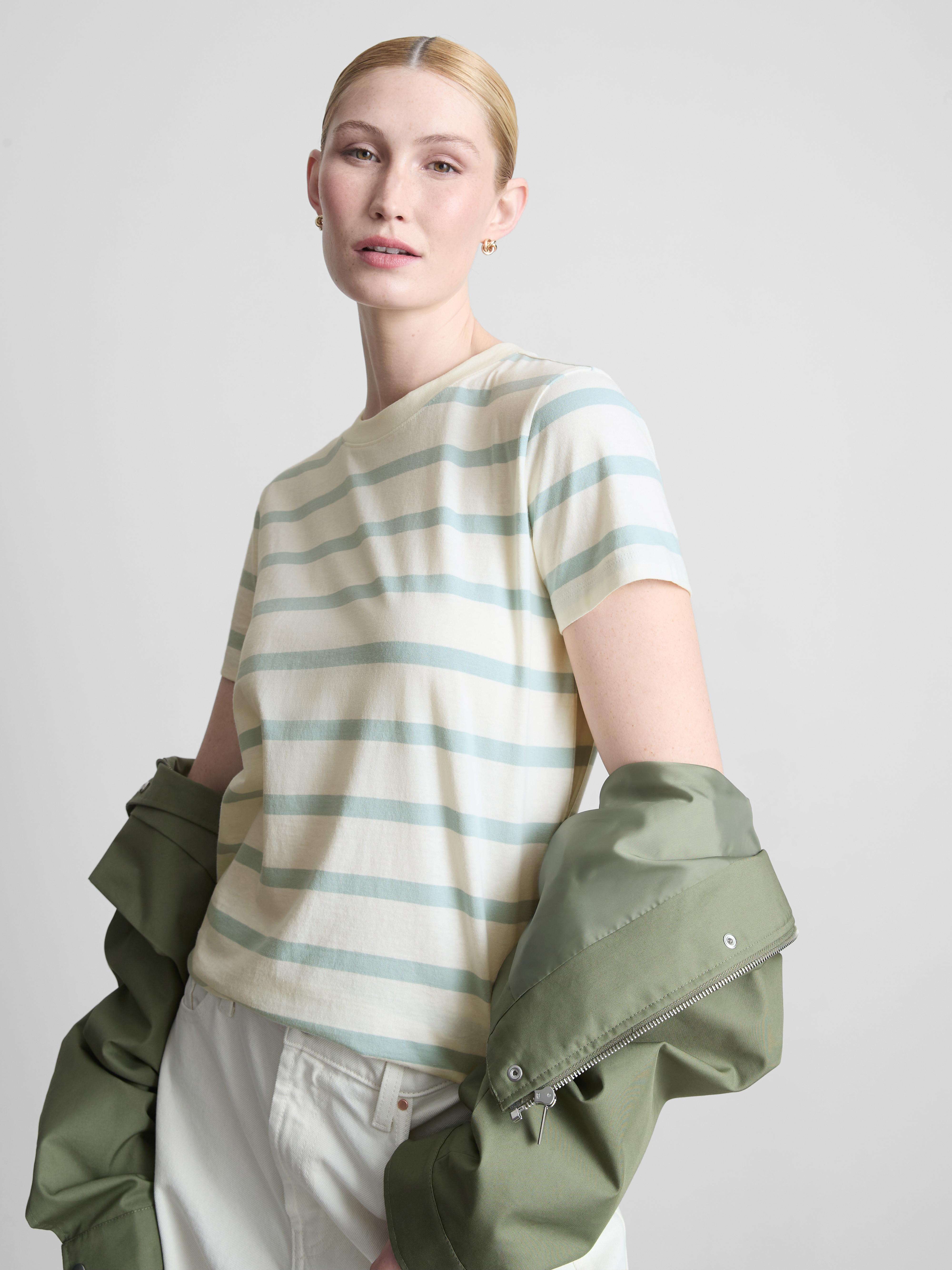 Striped Cotton Crewneck Tee