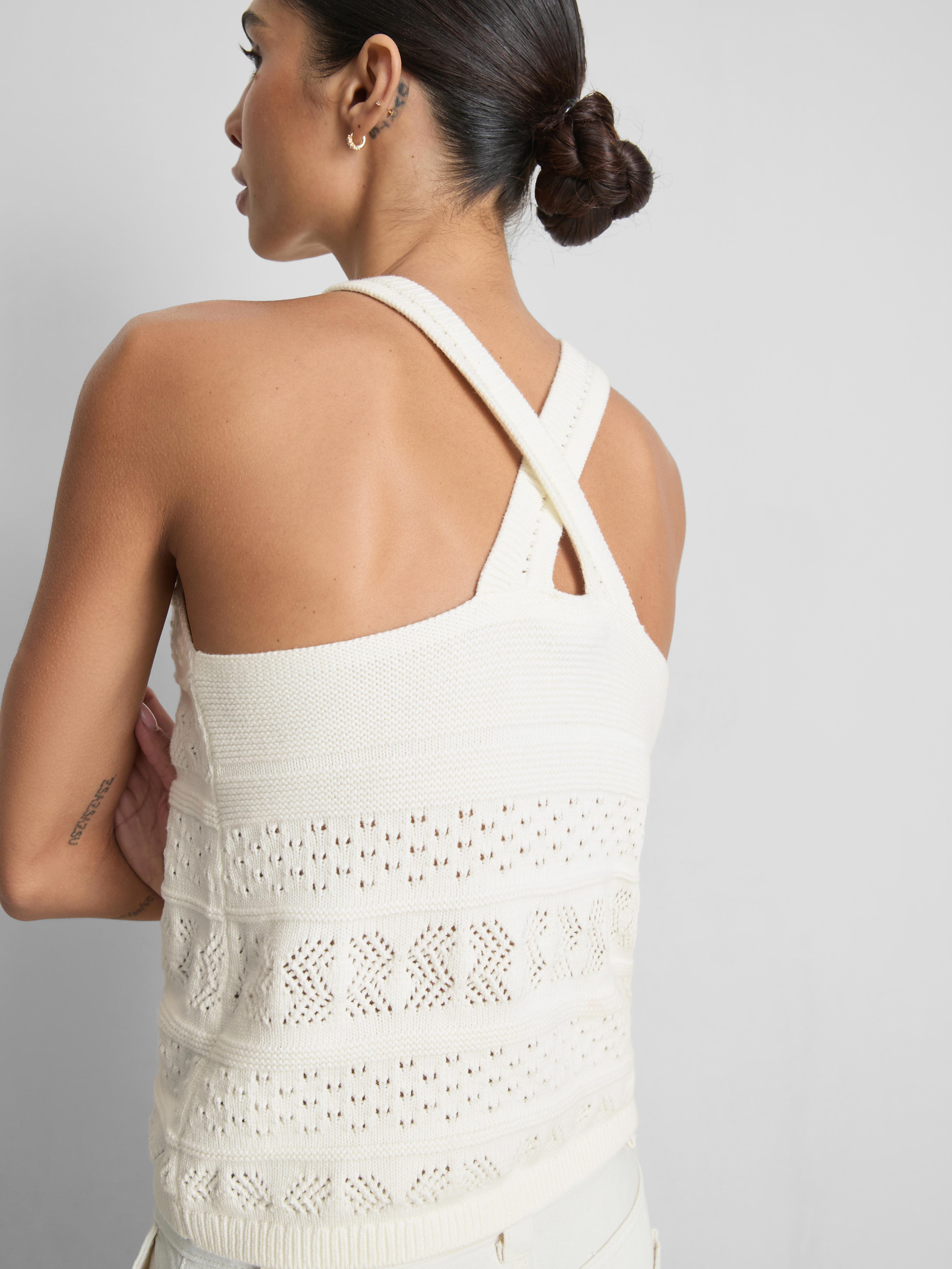 Top smanicato in maglia di cotone By Coleen