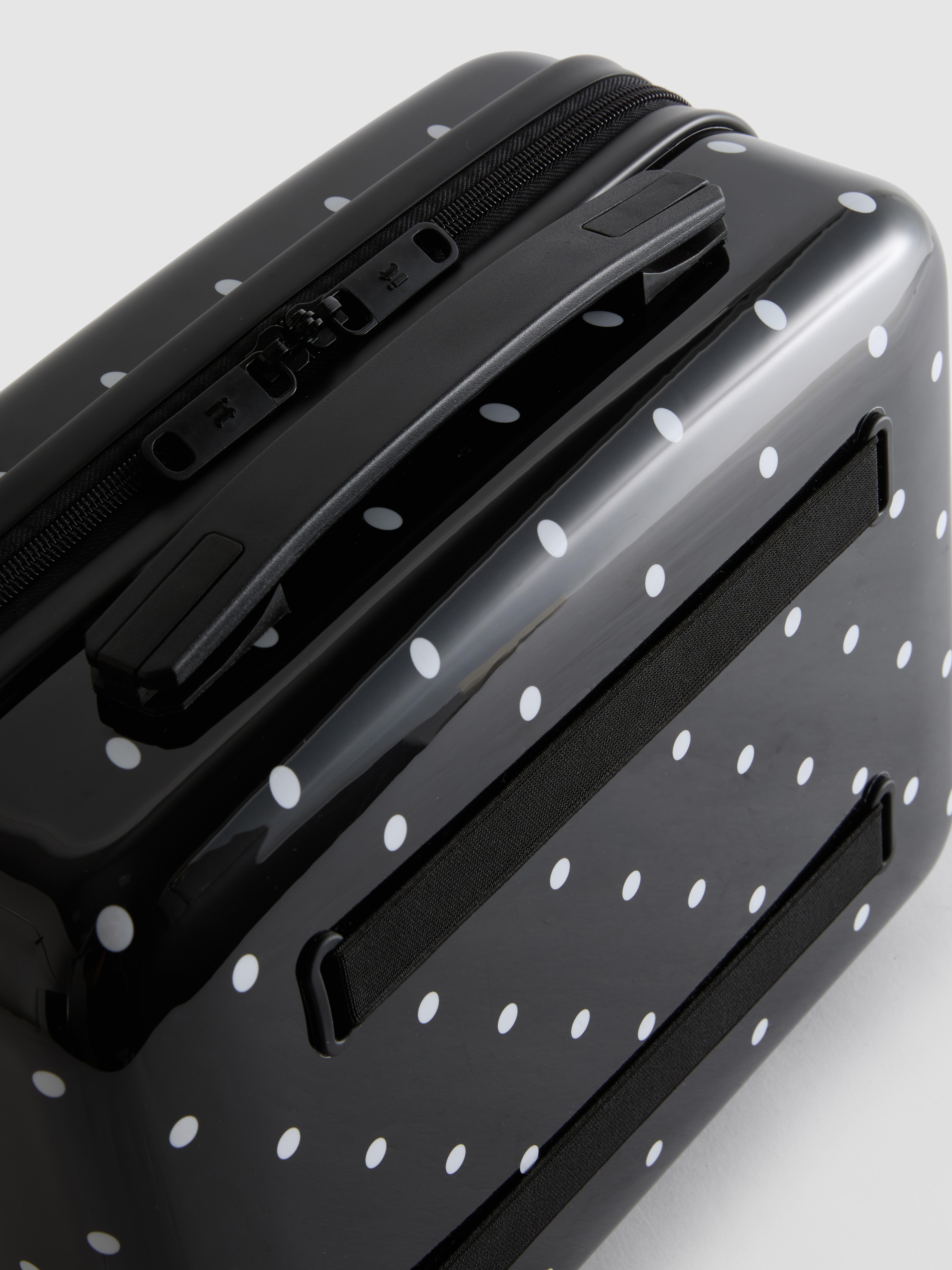 Black/White it Luggage Hard-Shell Polka Dot Vanity Case