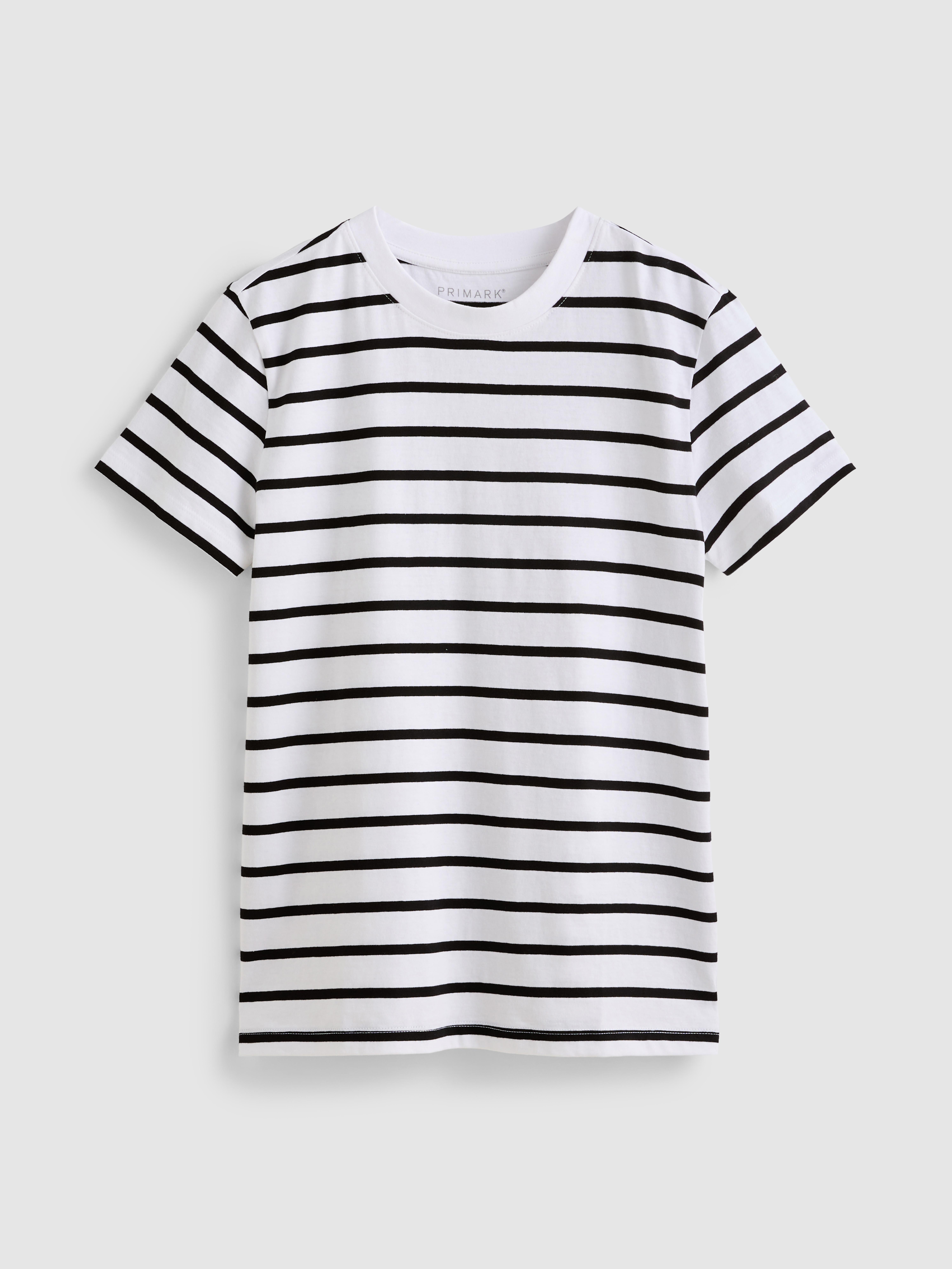 T-shirt gola redonda manga curta riscas