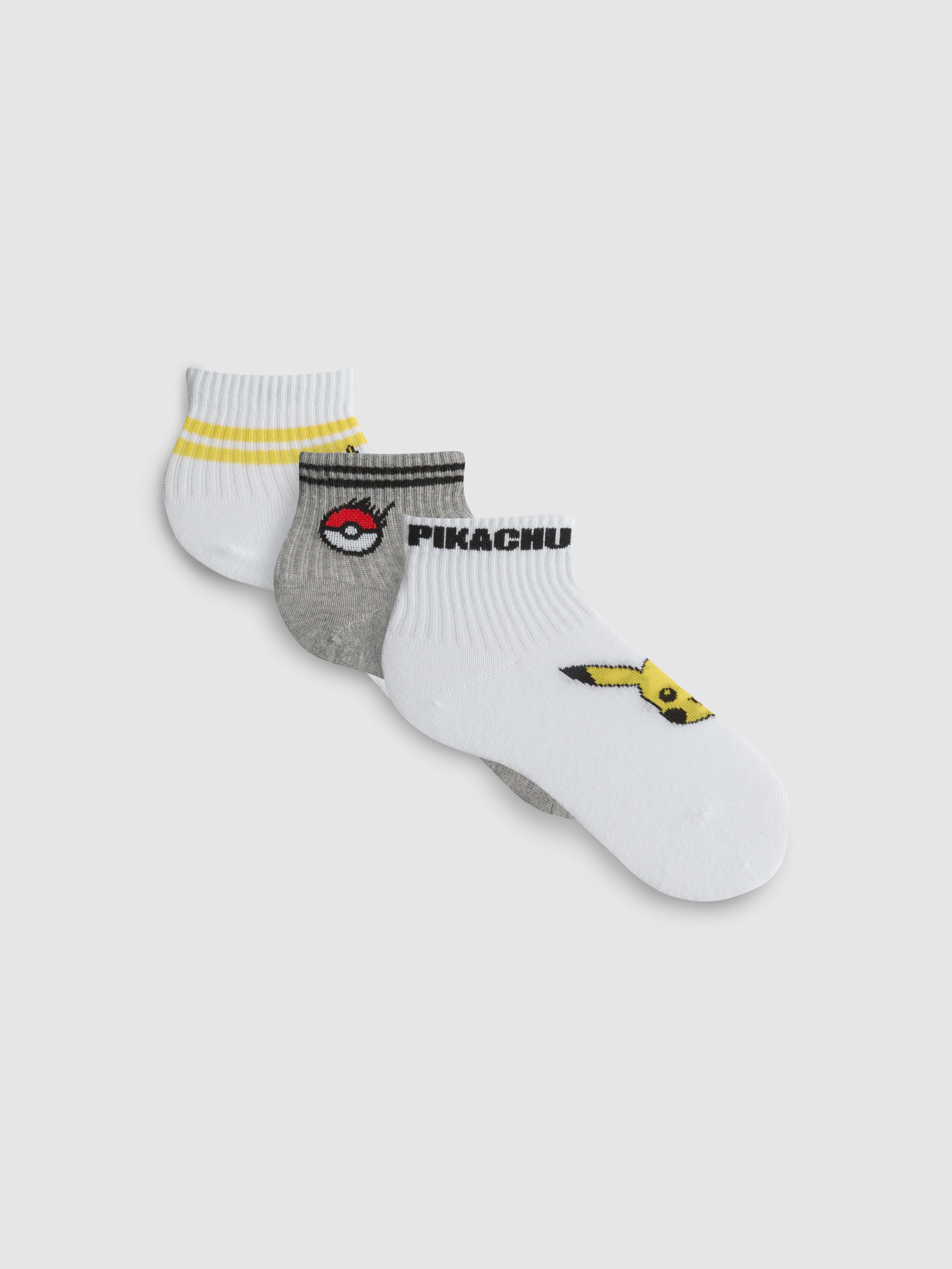 3pk Pokémon Quarter Socks