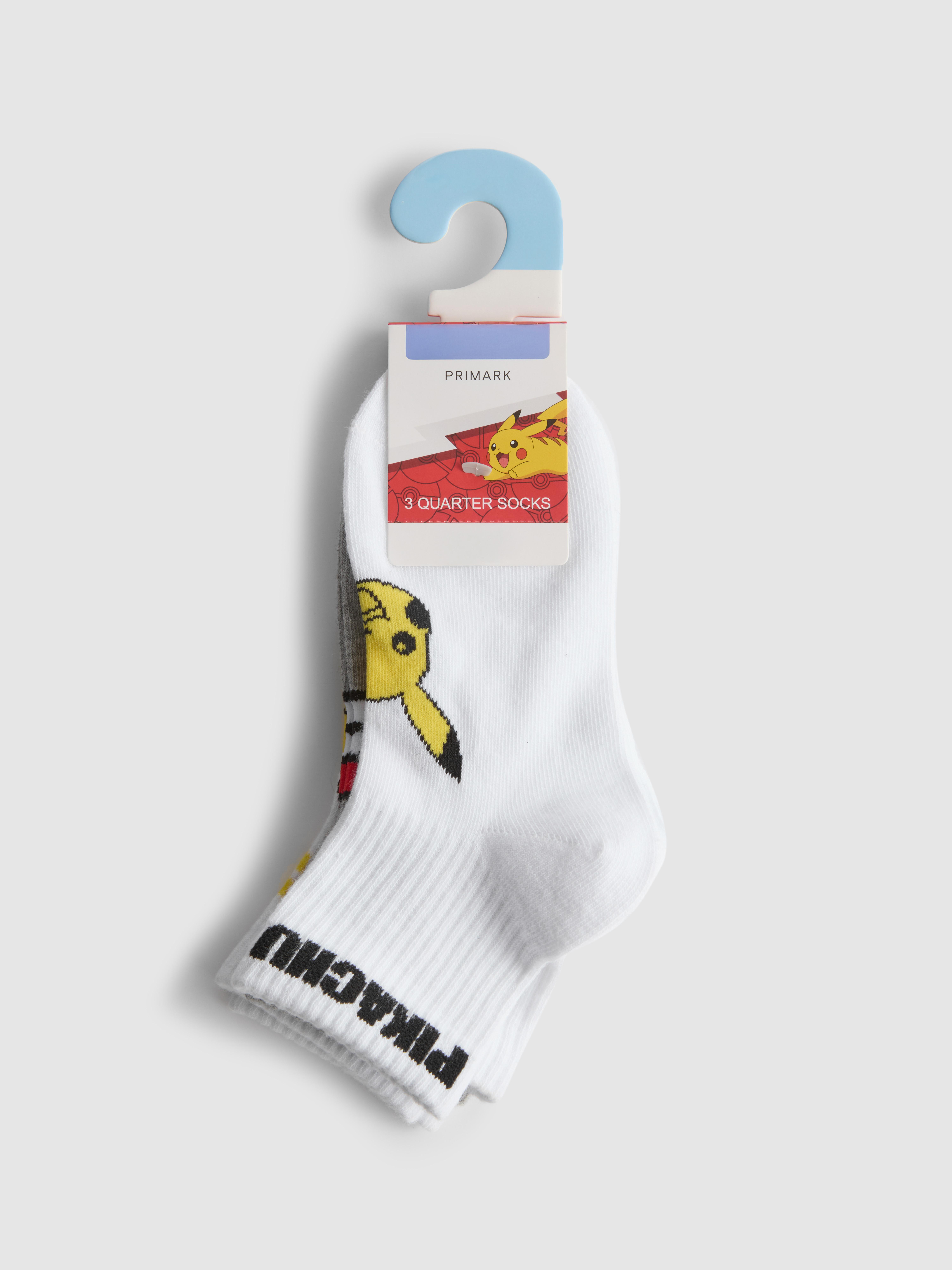 3pk Pokémon Quarter Socks