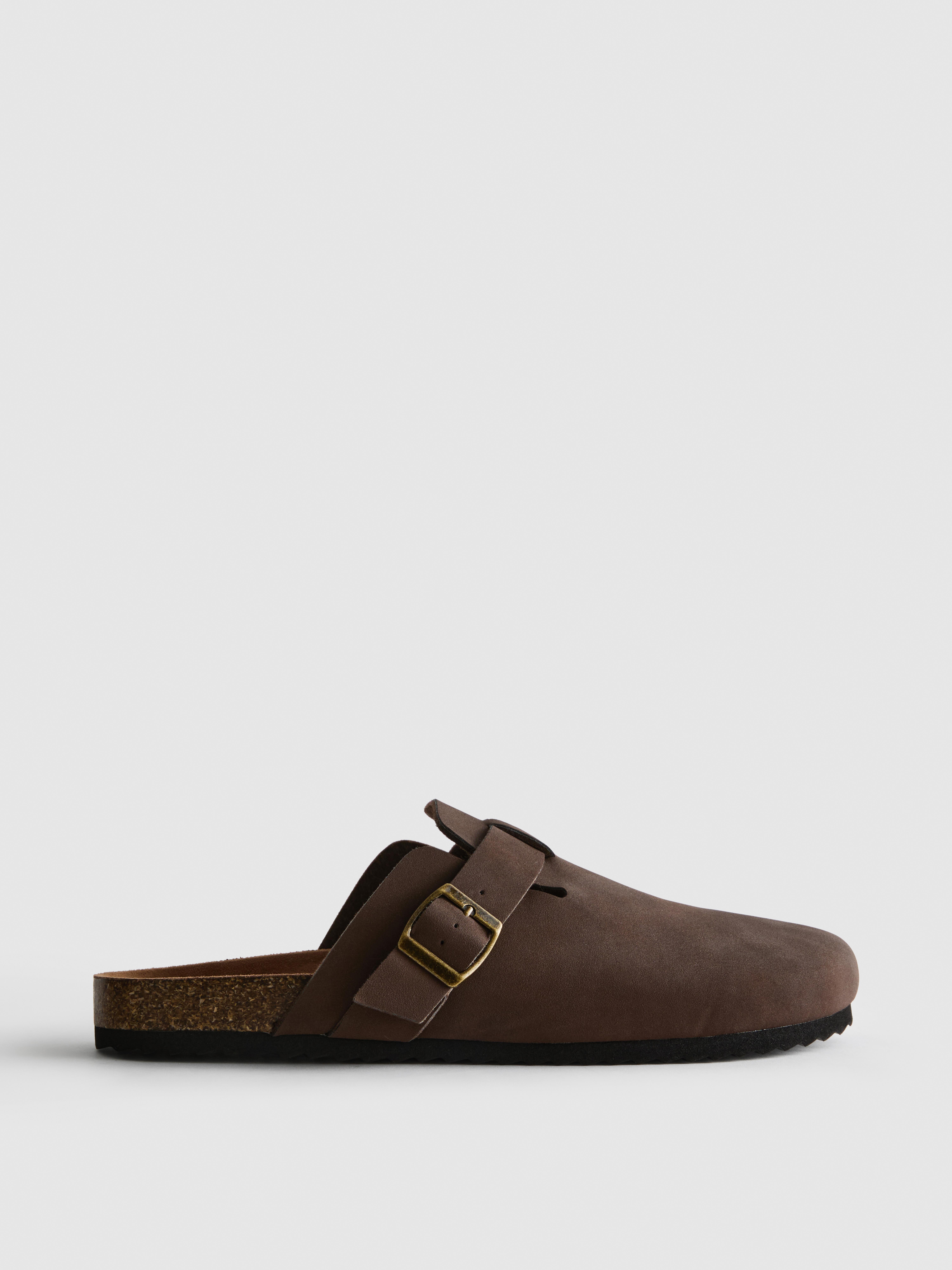 Men's Mocha Closed Toe Mule Slippers