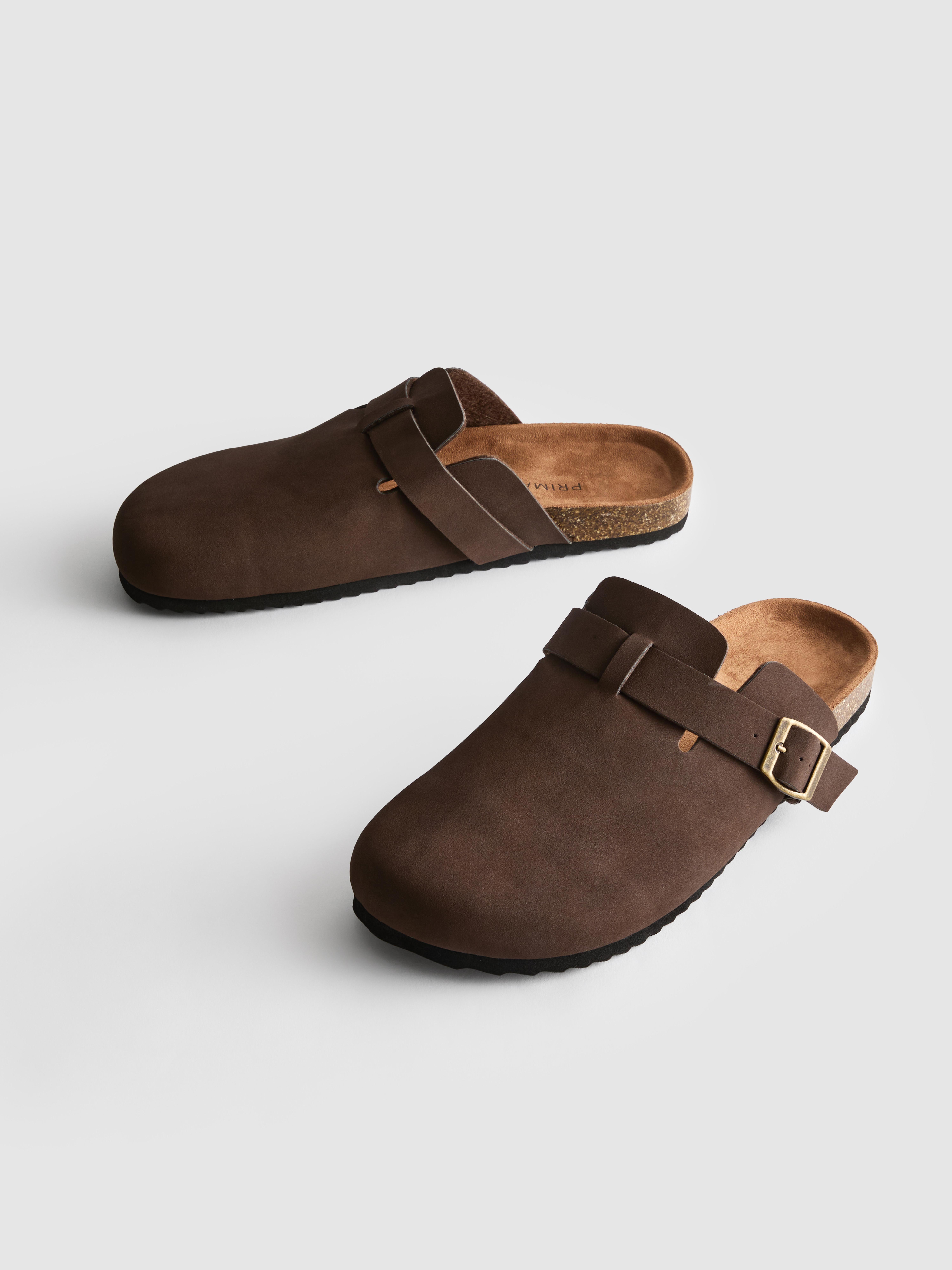 Men's Mocha Closed Toe Mule Slippers