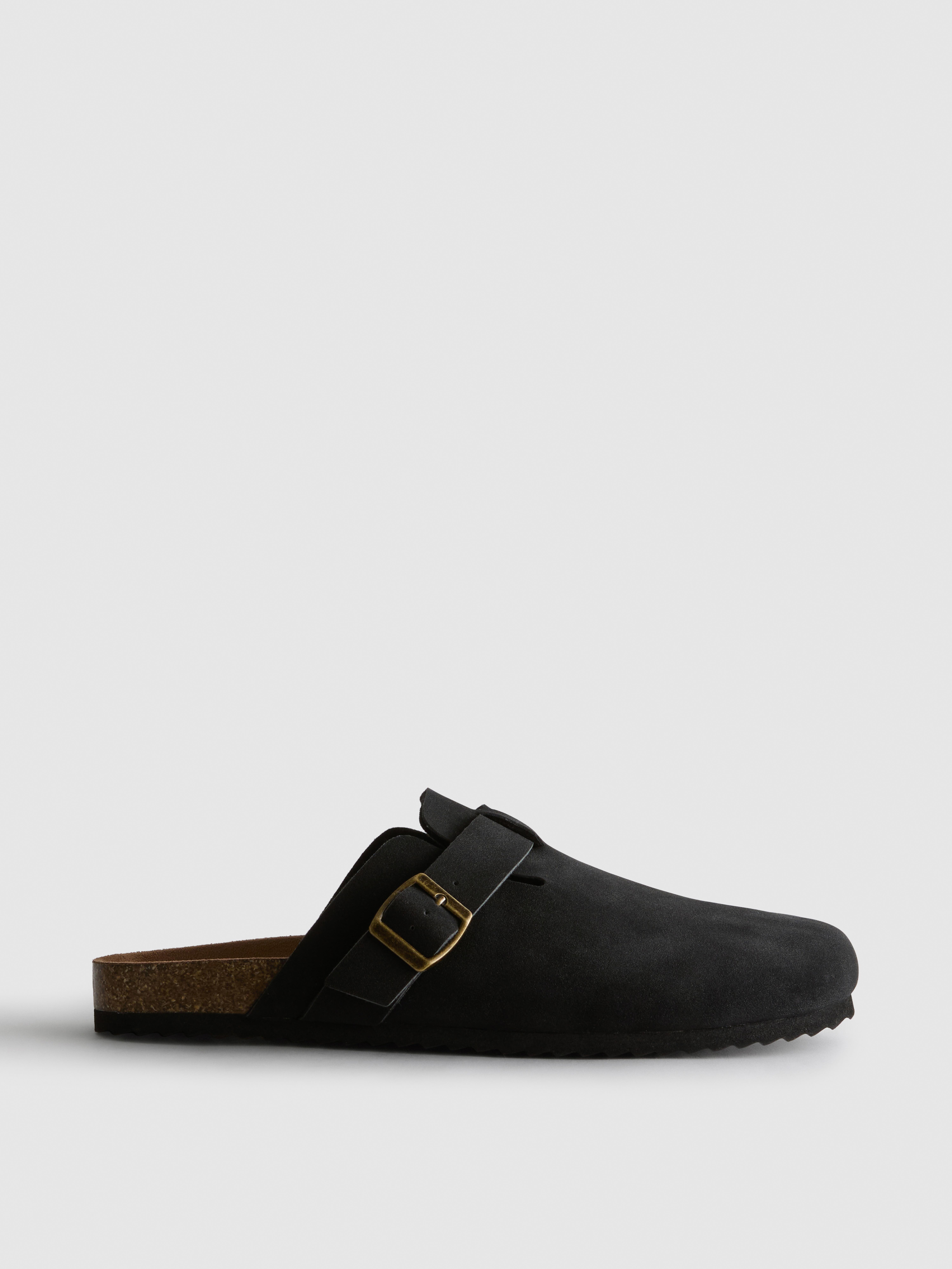 Men's Black Closed Toe Mule Slippers