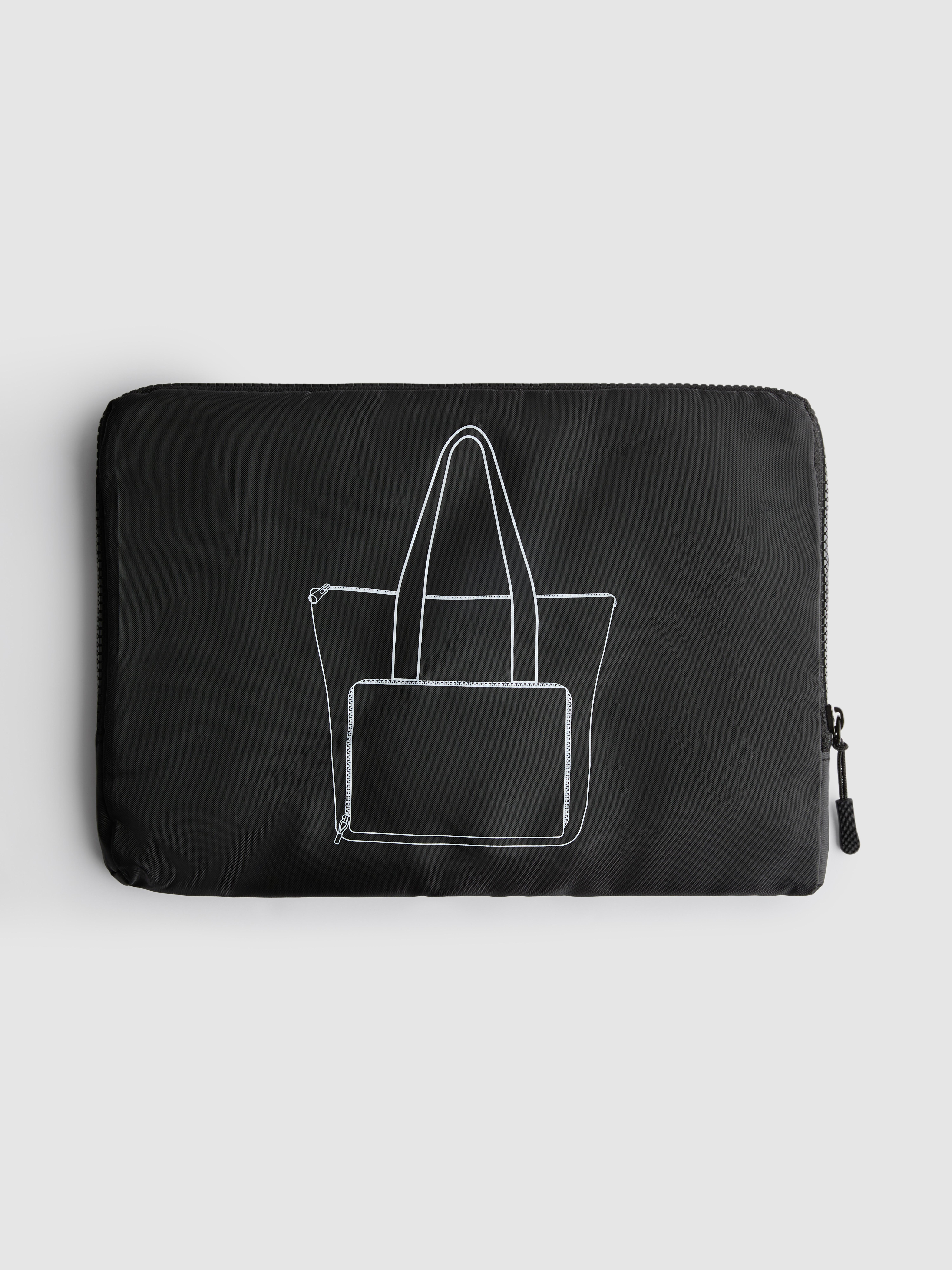 Women's Black Pack and Go Shopper Bag