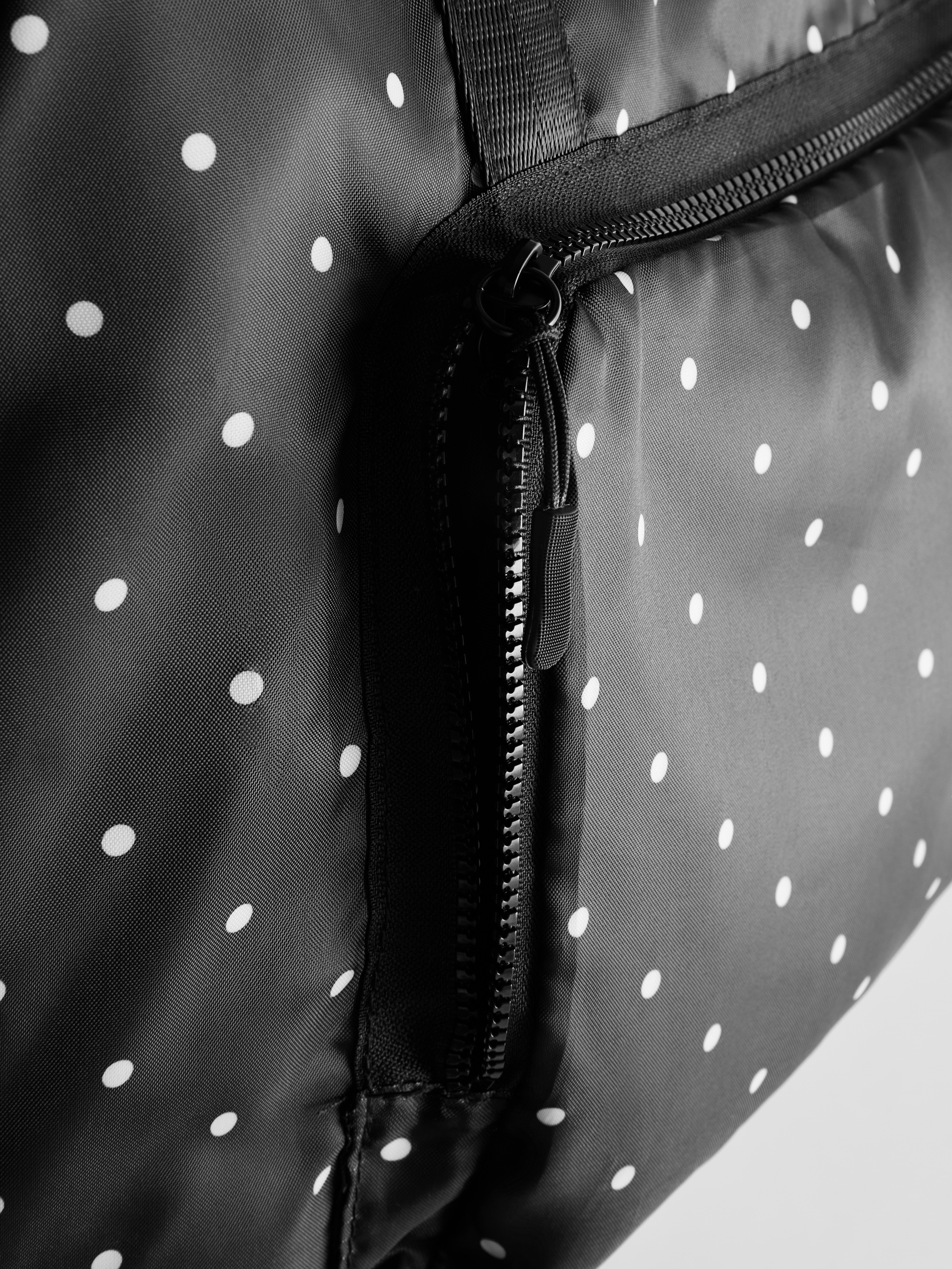 Women's Black/White Pack and Go Shopper Bag