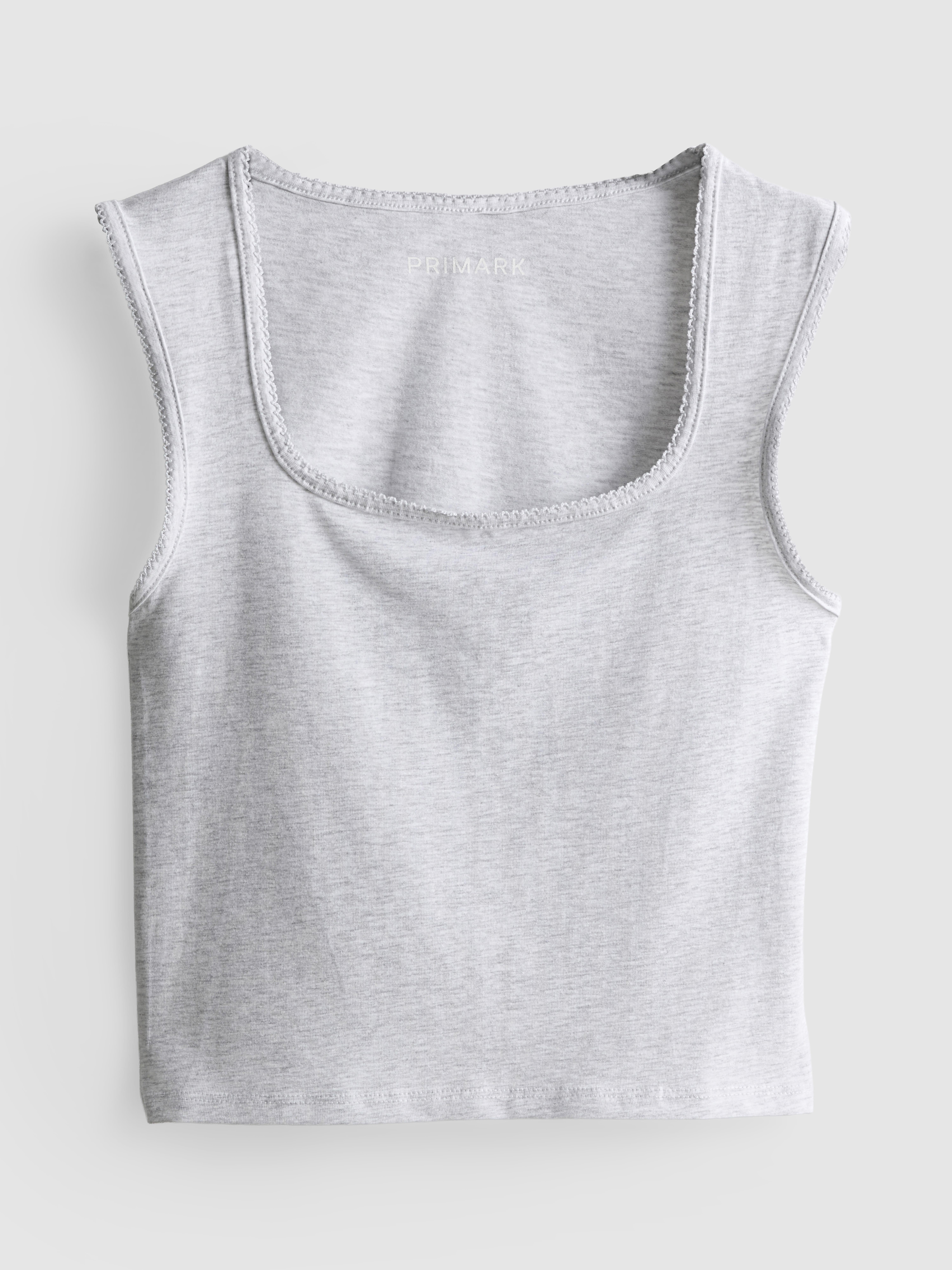 Tanktop mit hohem Baumwollanteil und Bogenkante