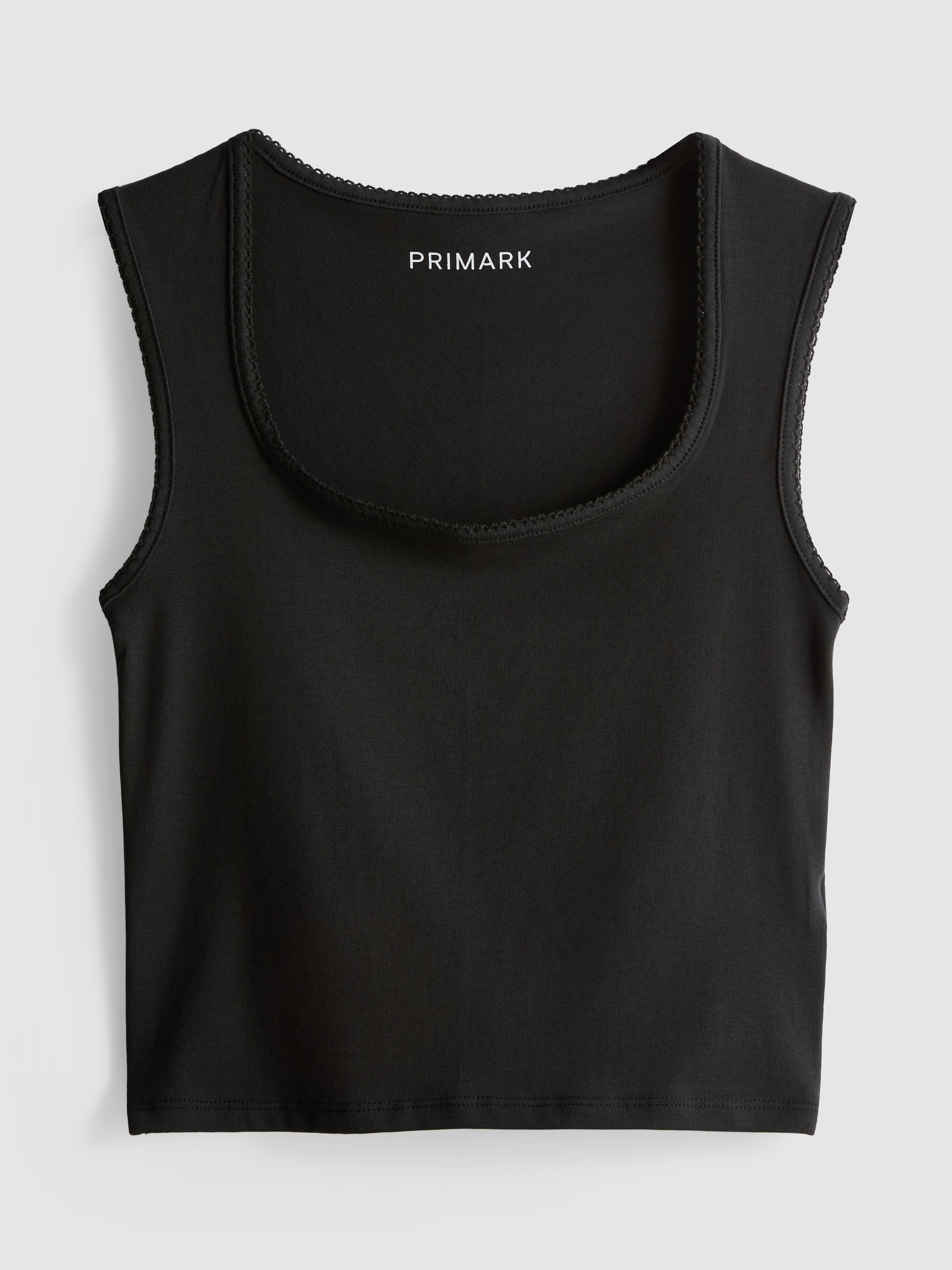 Cotton-Rich Scallop-Trim TankTop