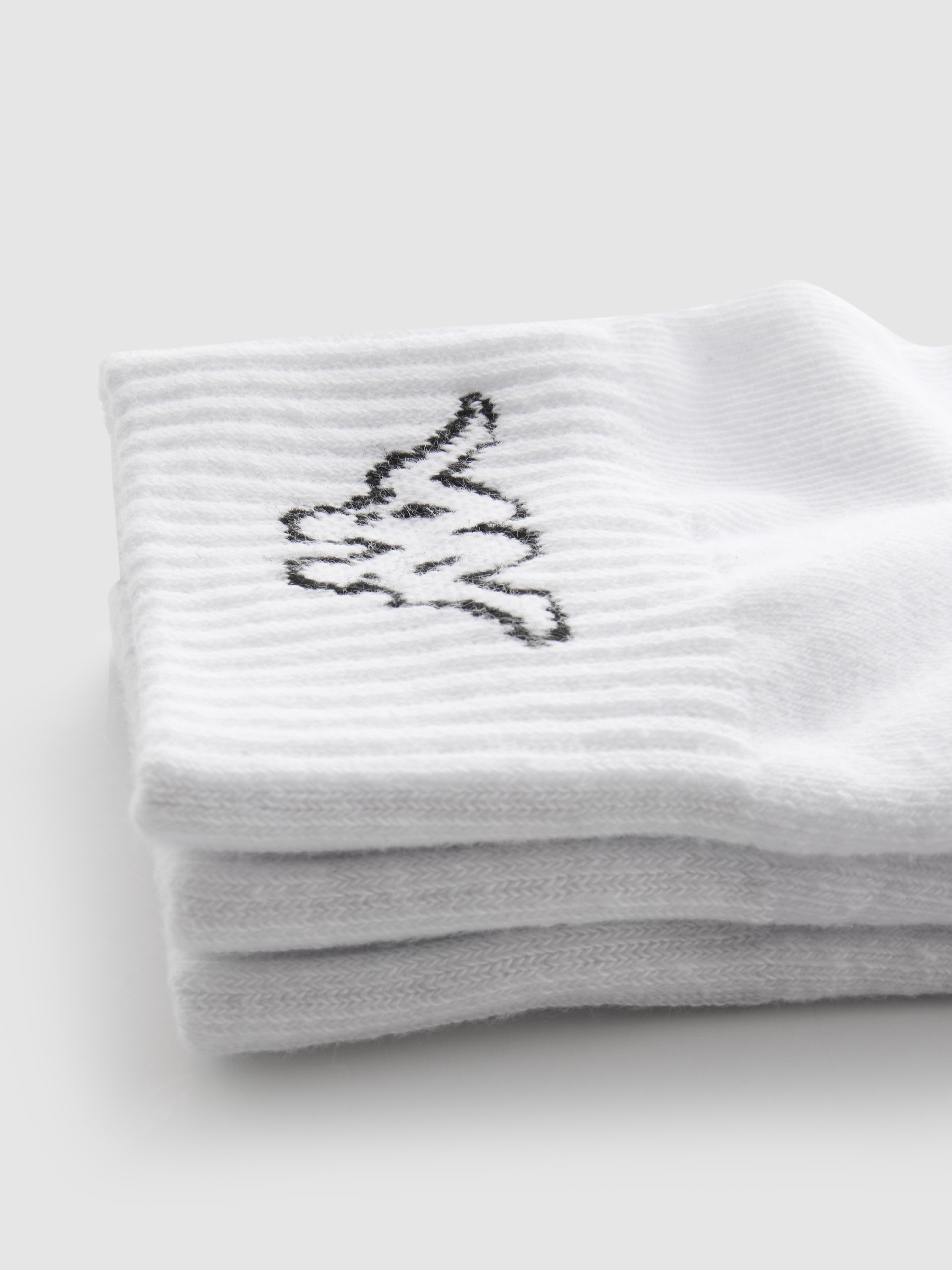 Men's White 3-Pack Kappa x Primark Quarter Crew Socks