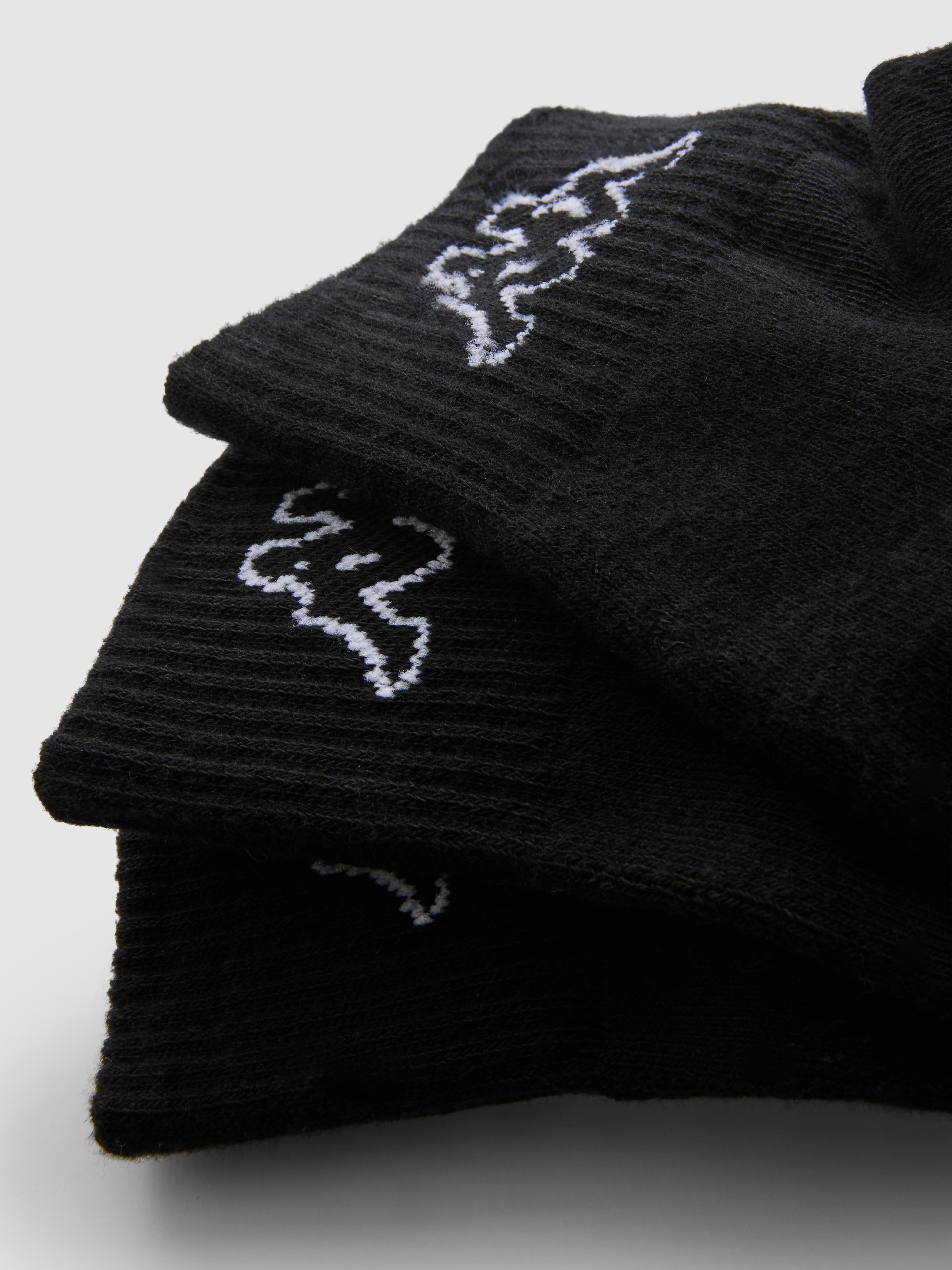 Men's Black 3-Pack Kappa x Primark Quarter Crew Socks