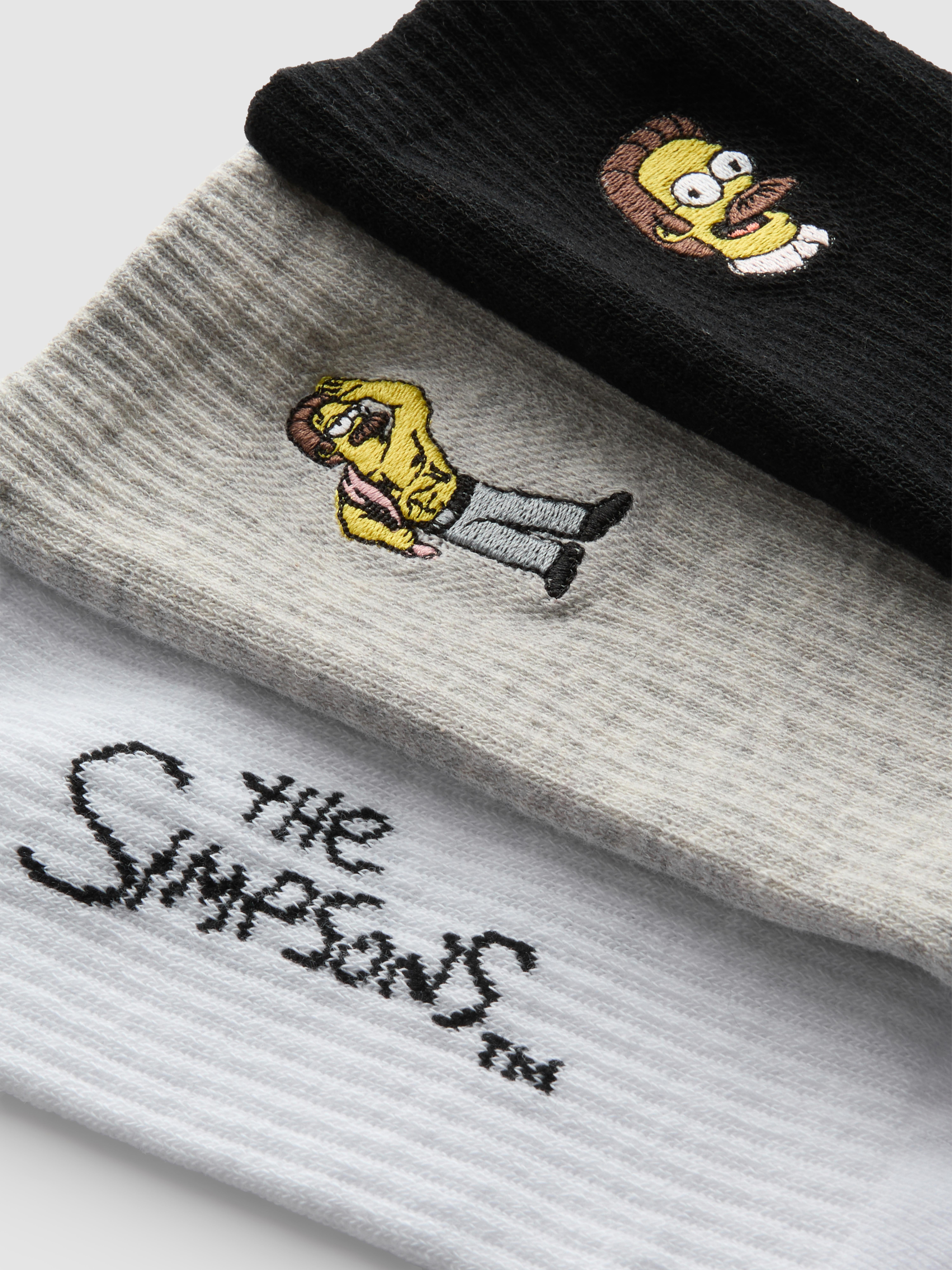 3pk The Simpsons Shredded Ned Ribbed Socks