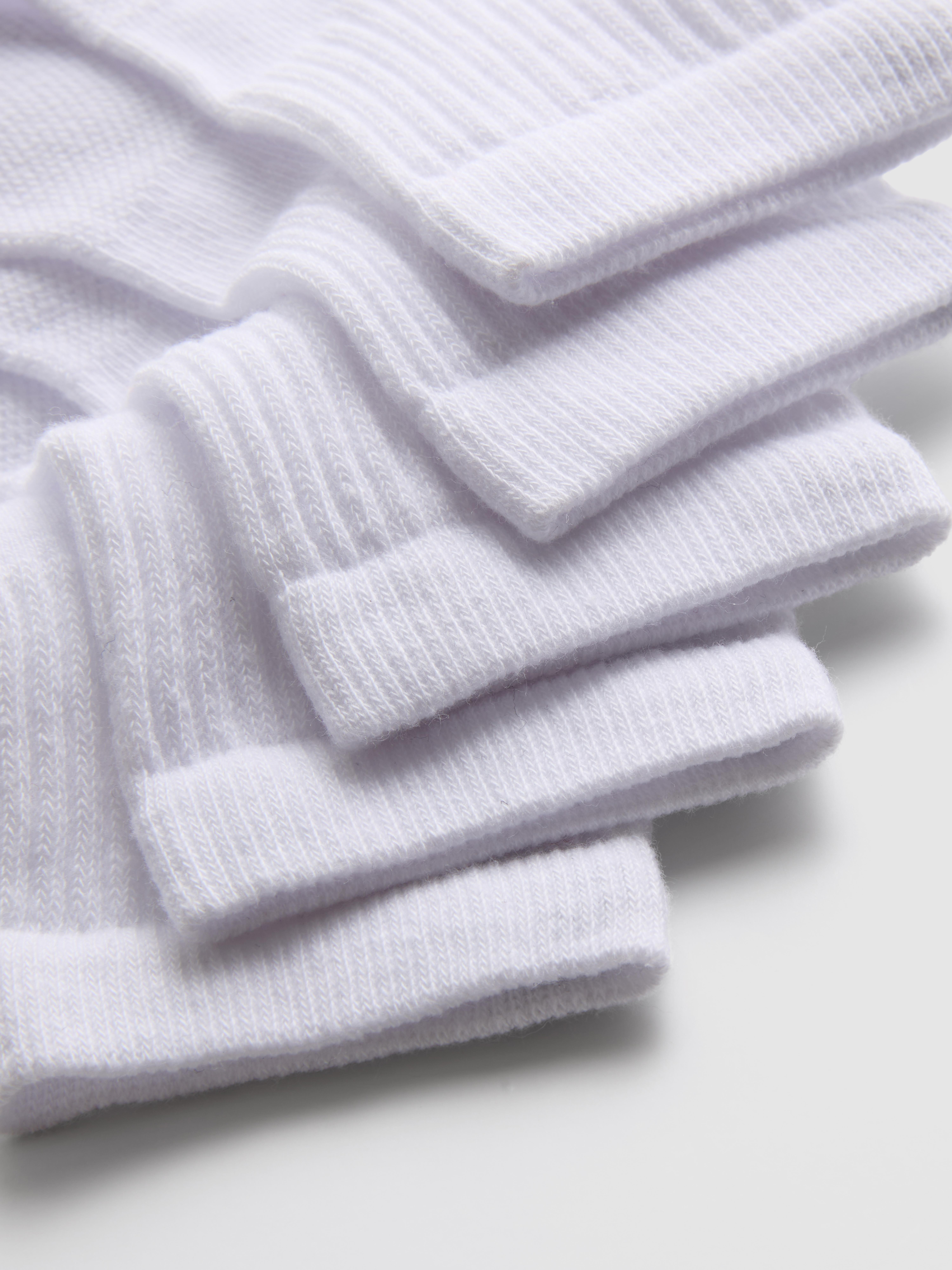 Boys White 5pk Quarter Sports Socks