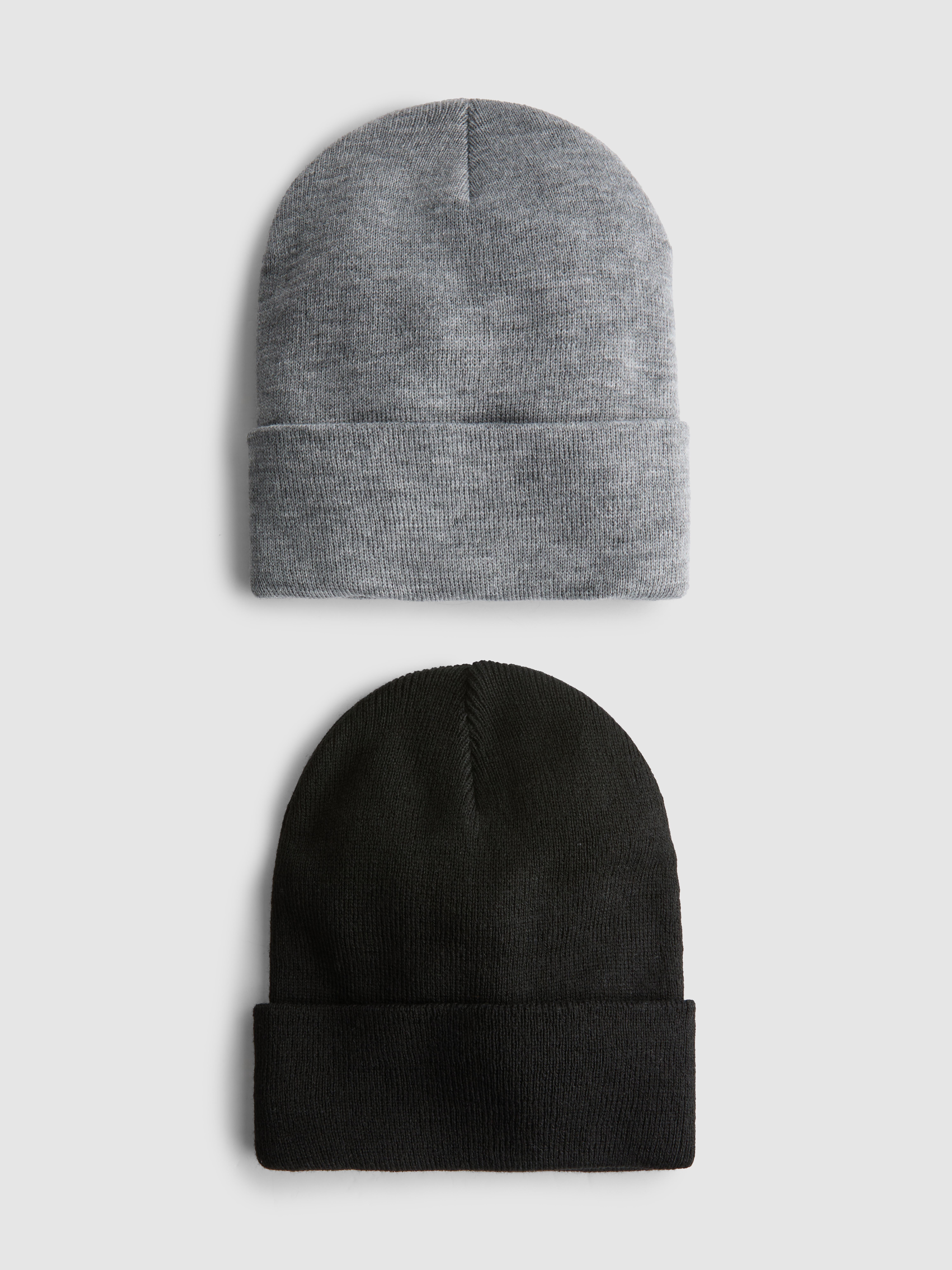 2pk Deep Cuff Beanie Hats