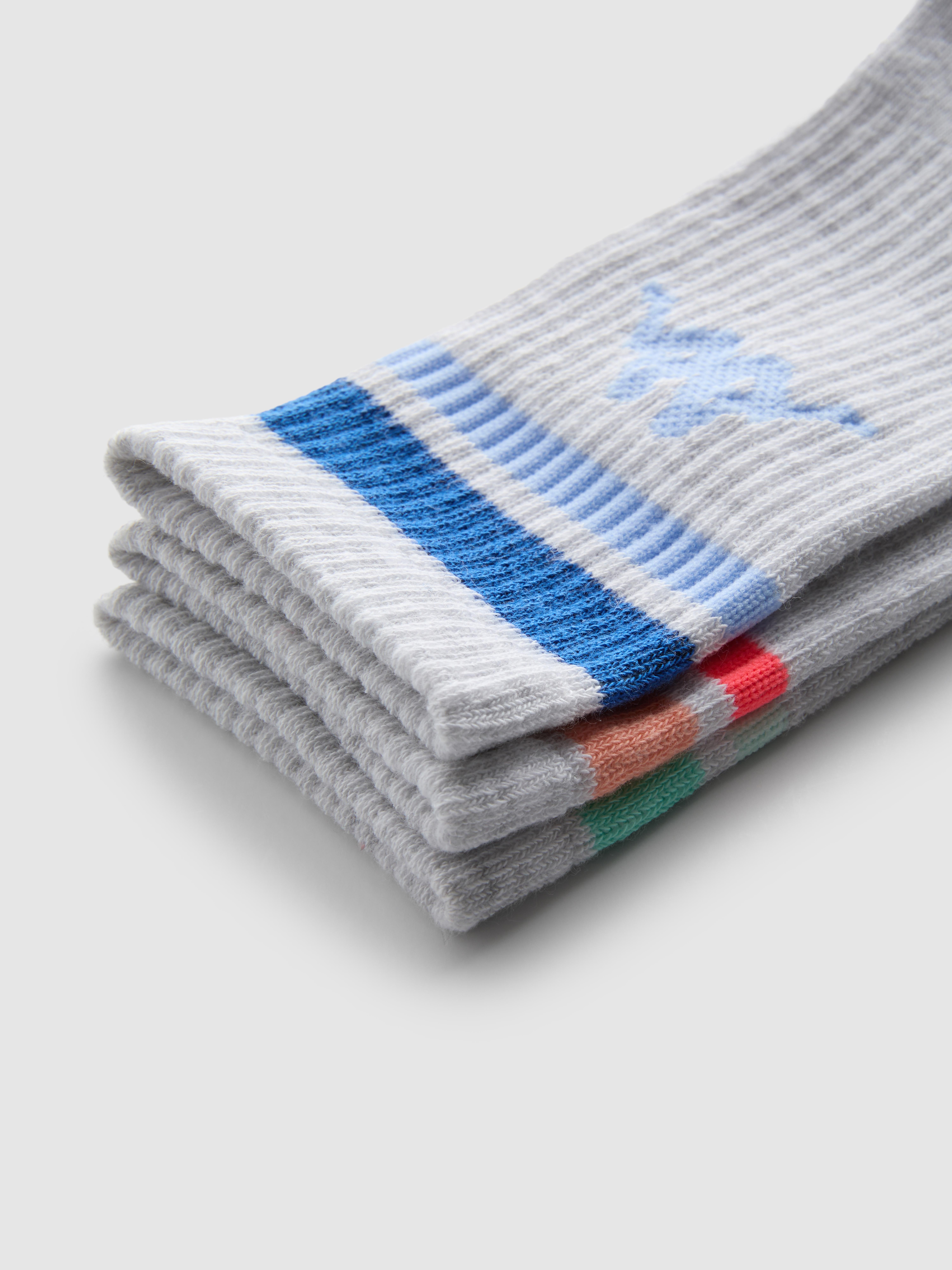 Women's Gray Heather 3-Pack Kappa Crew Socks