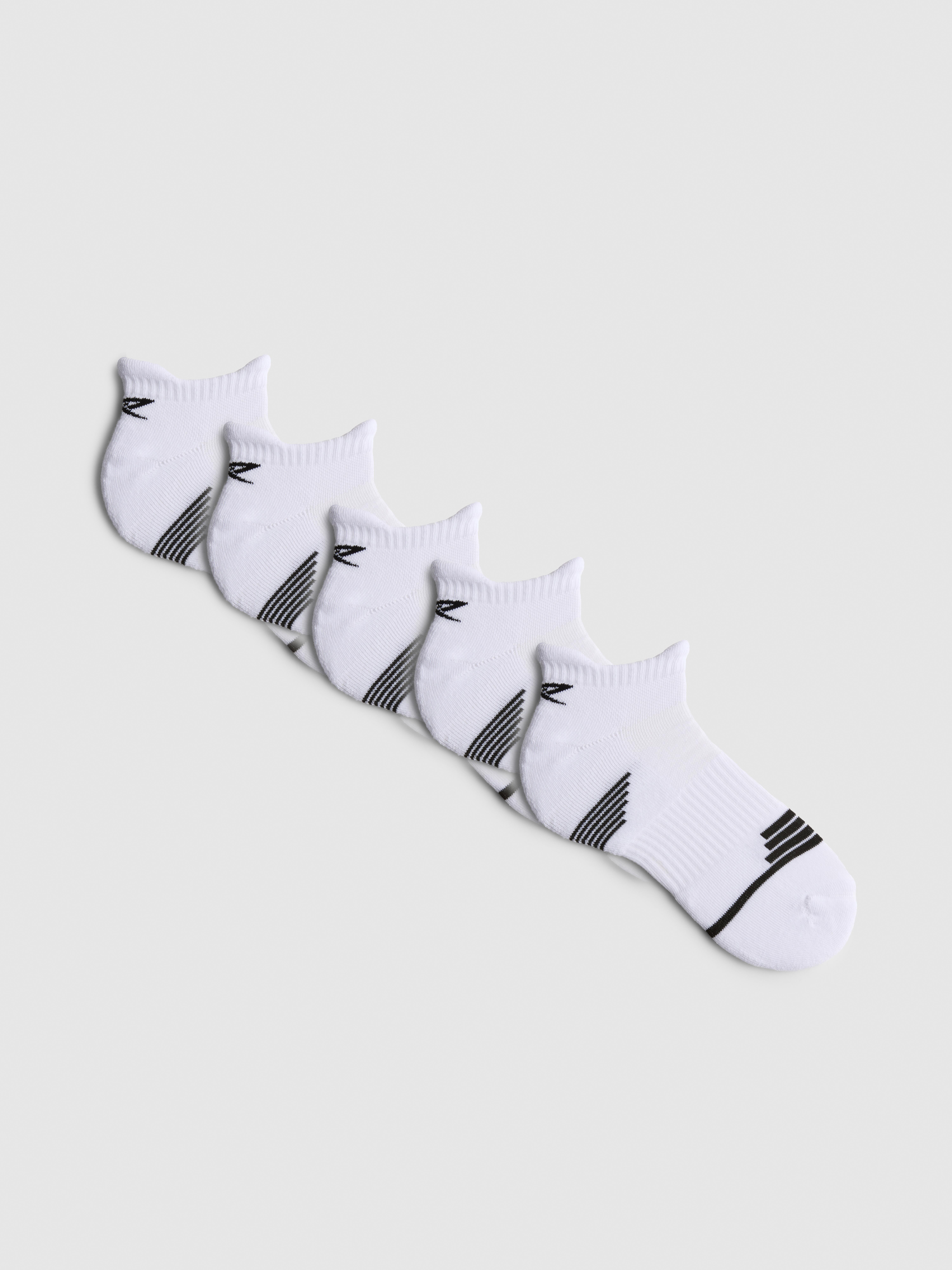 Men's White 5pk Active Sports Socks