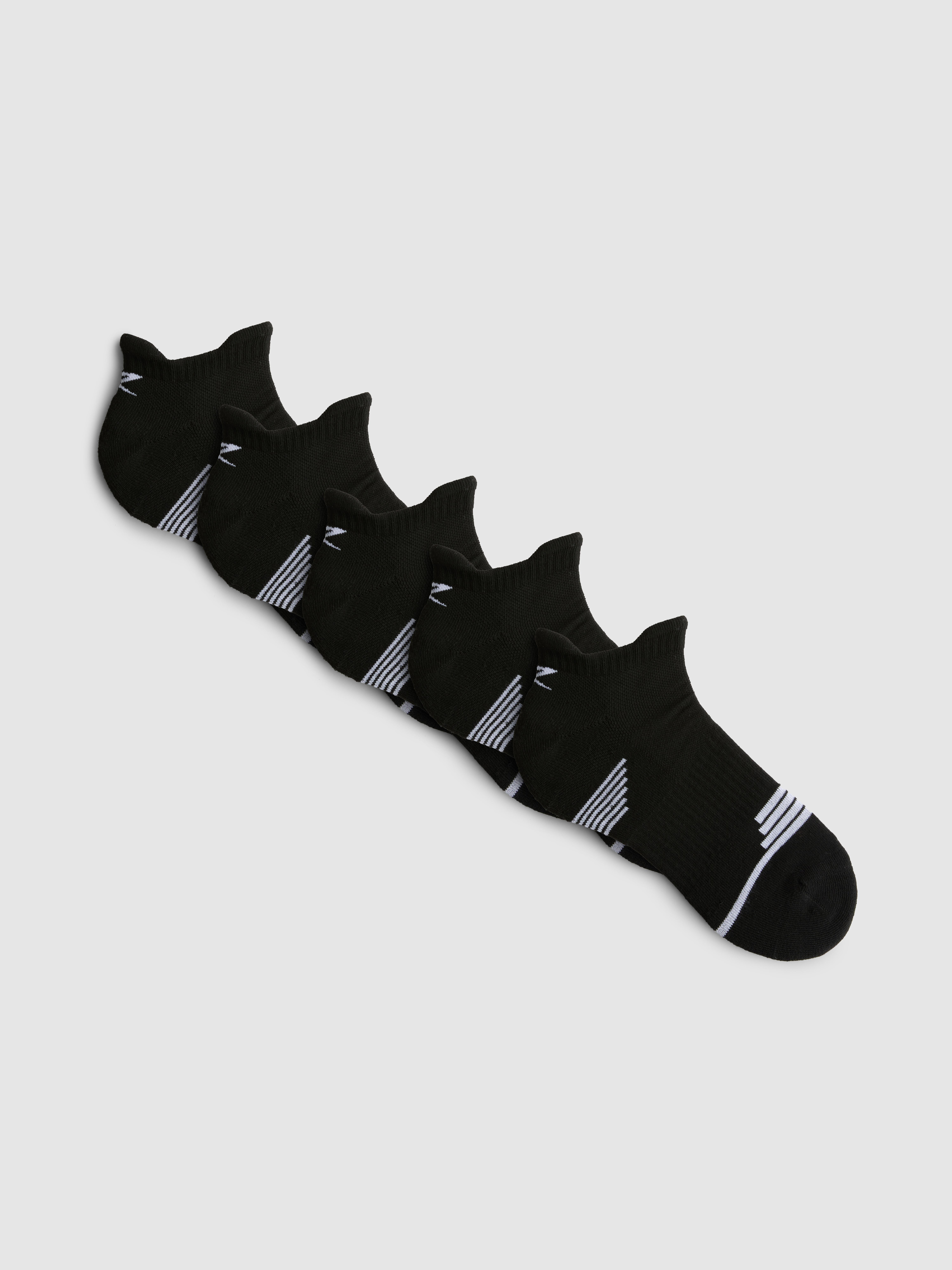 Men's Black 5pk Active Sports Socks