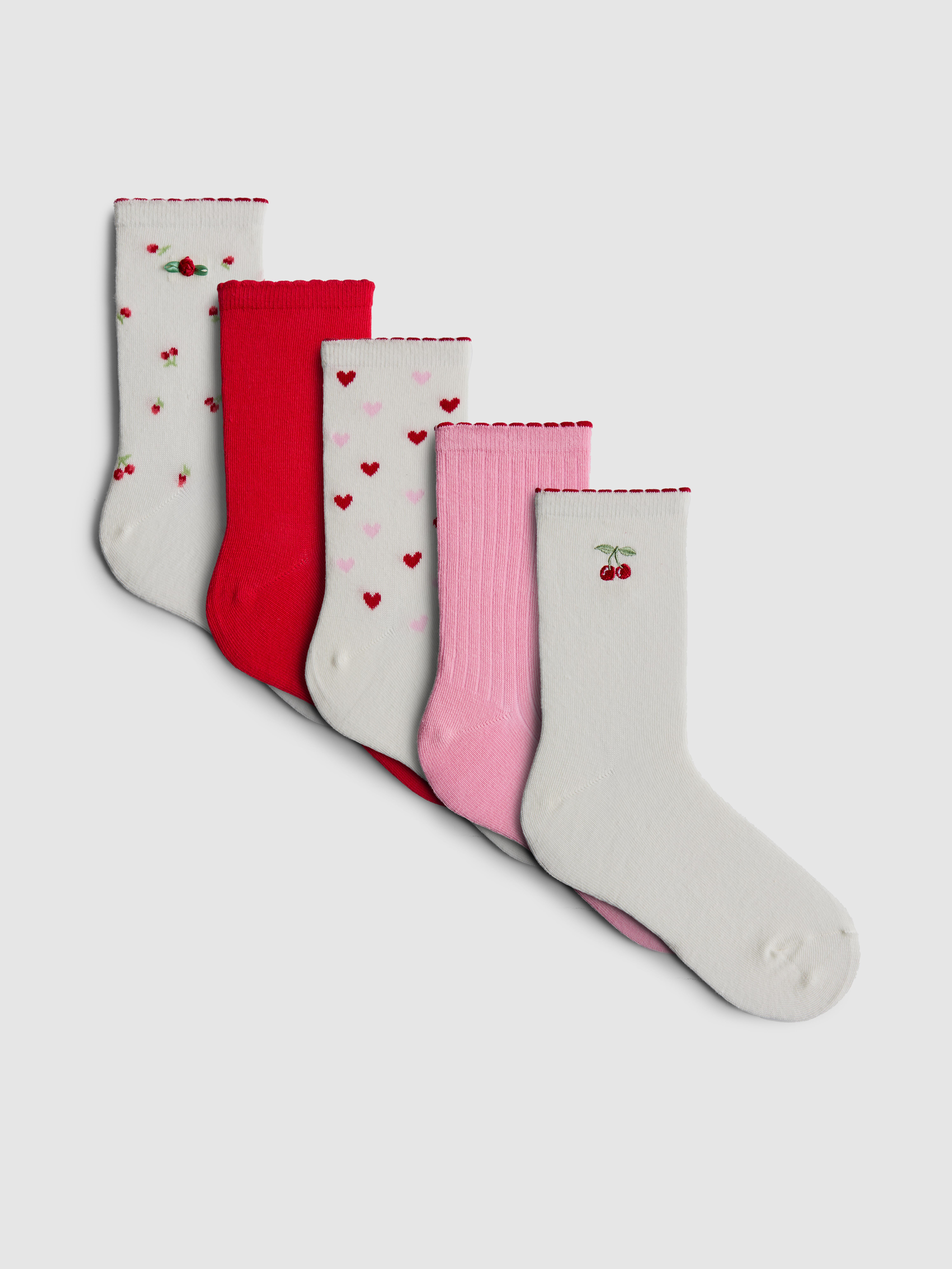 5pk Cotton Rich Valentines Socks
