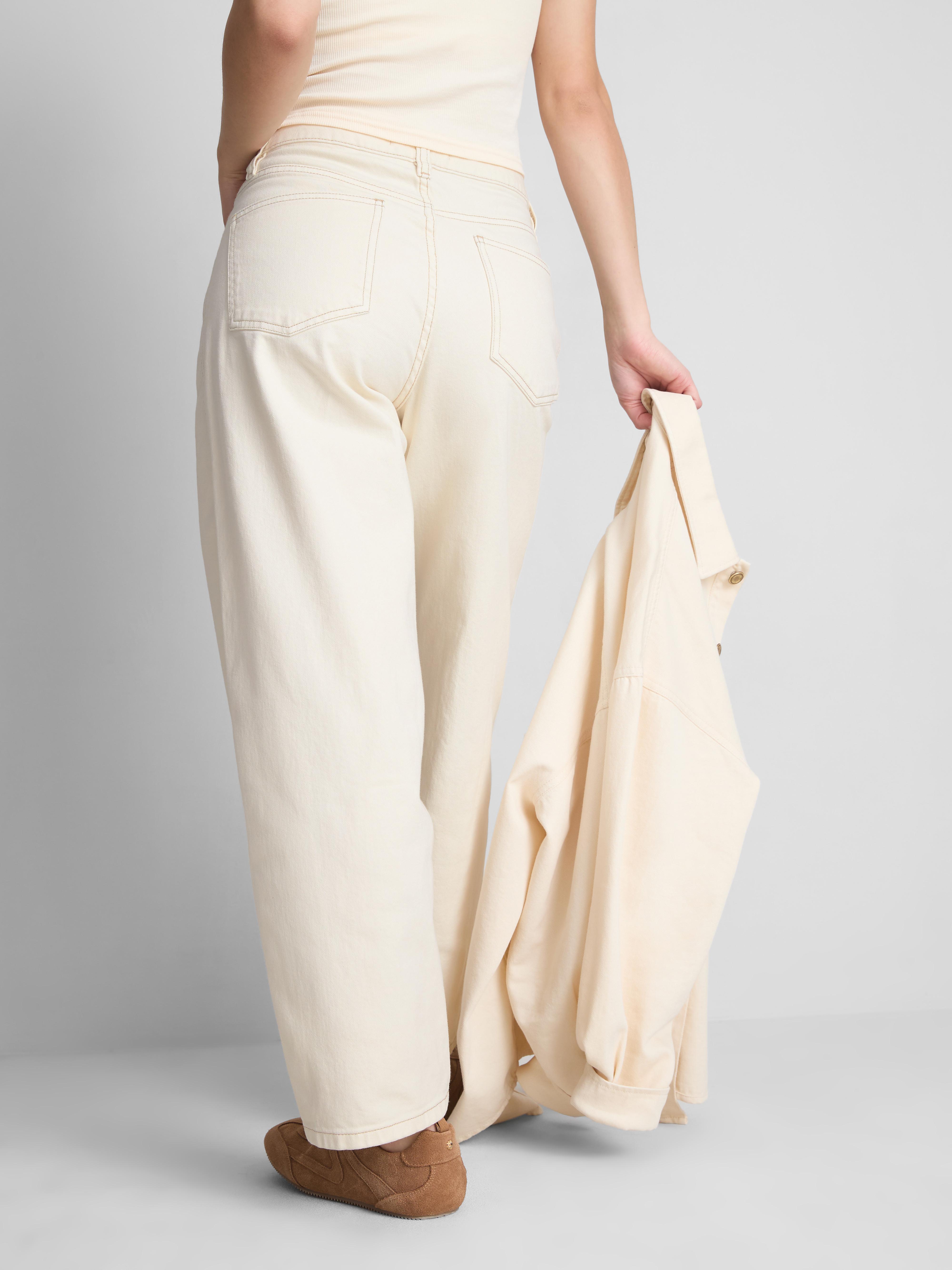 Cotton Denim Tapered Straight Leg Jeans