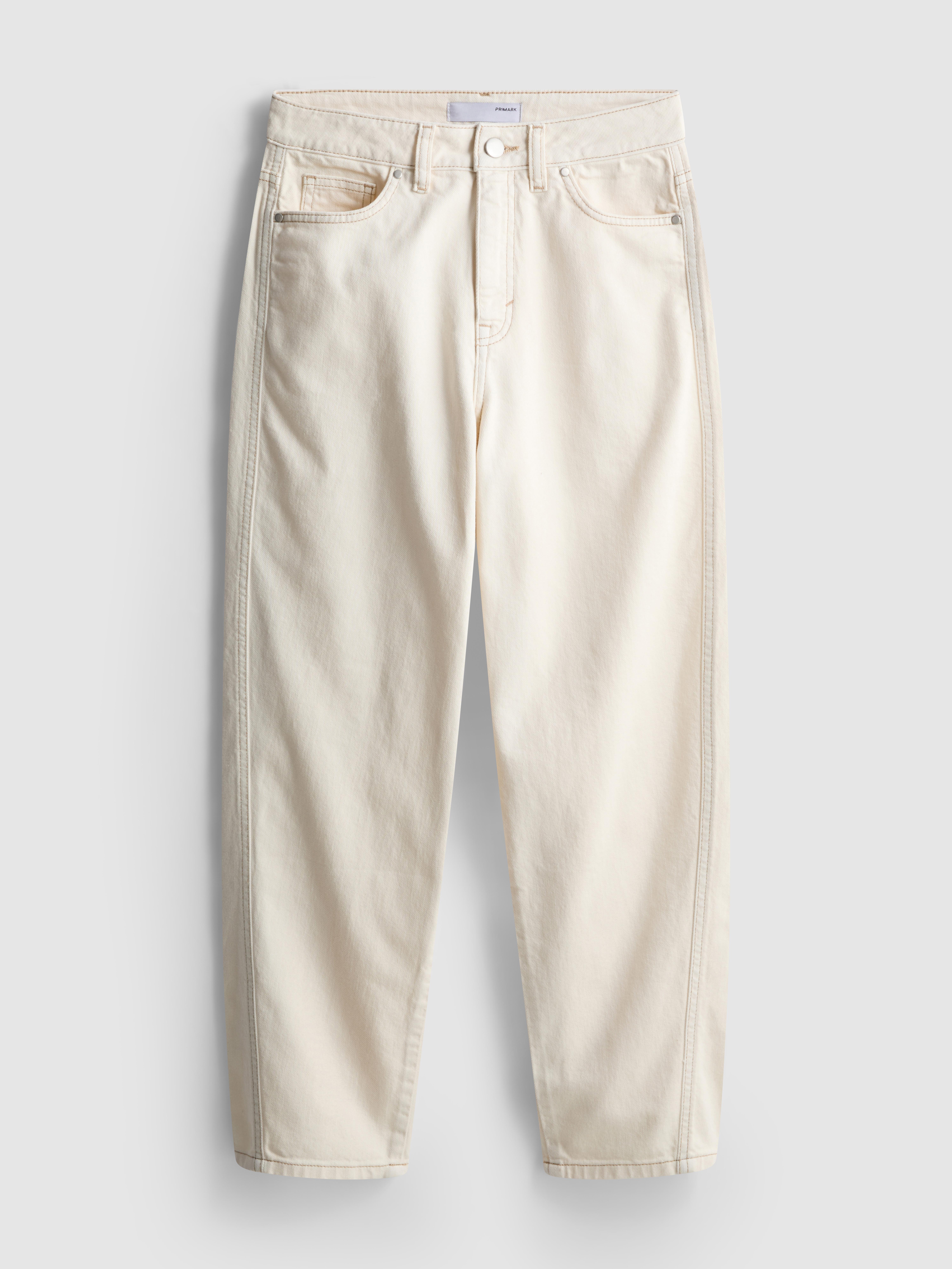 Cotton Denim Tapered Straight Leg Jeans