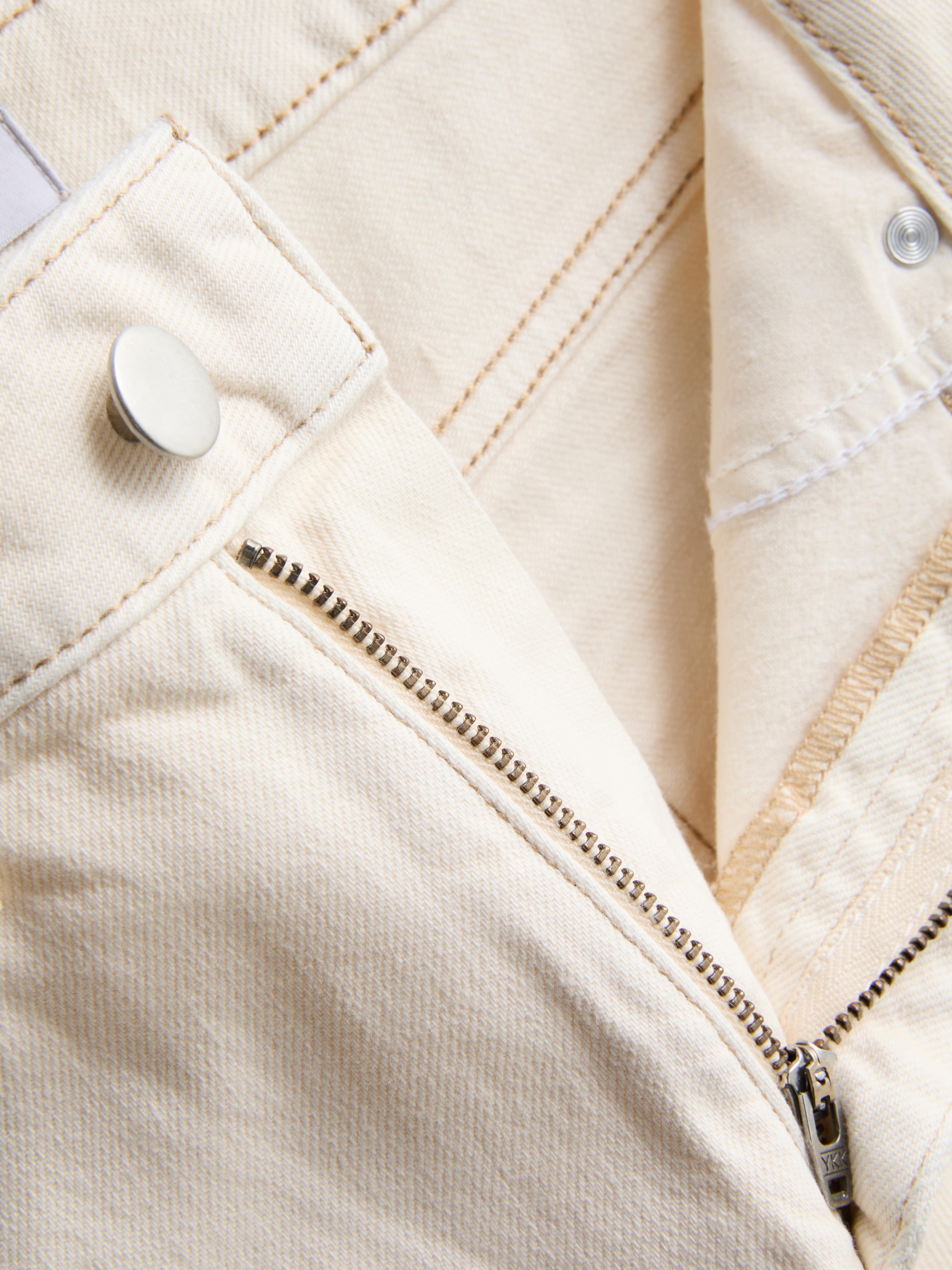 Cotton Denim Tapered Straight Leg Jeans