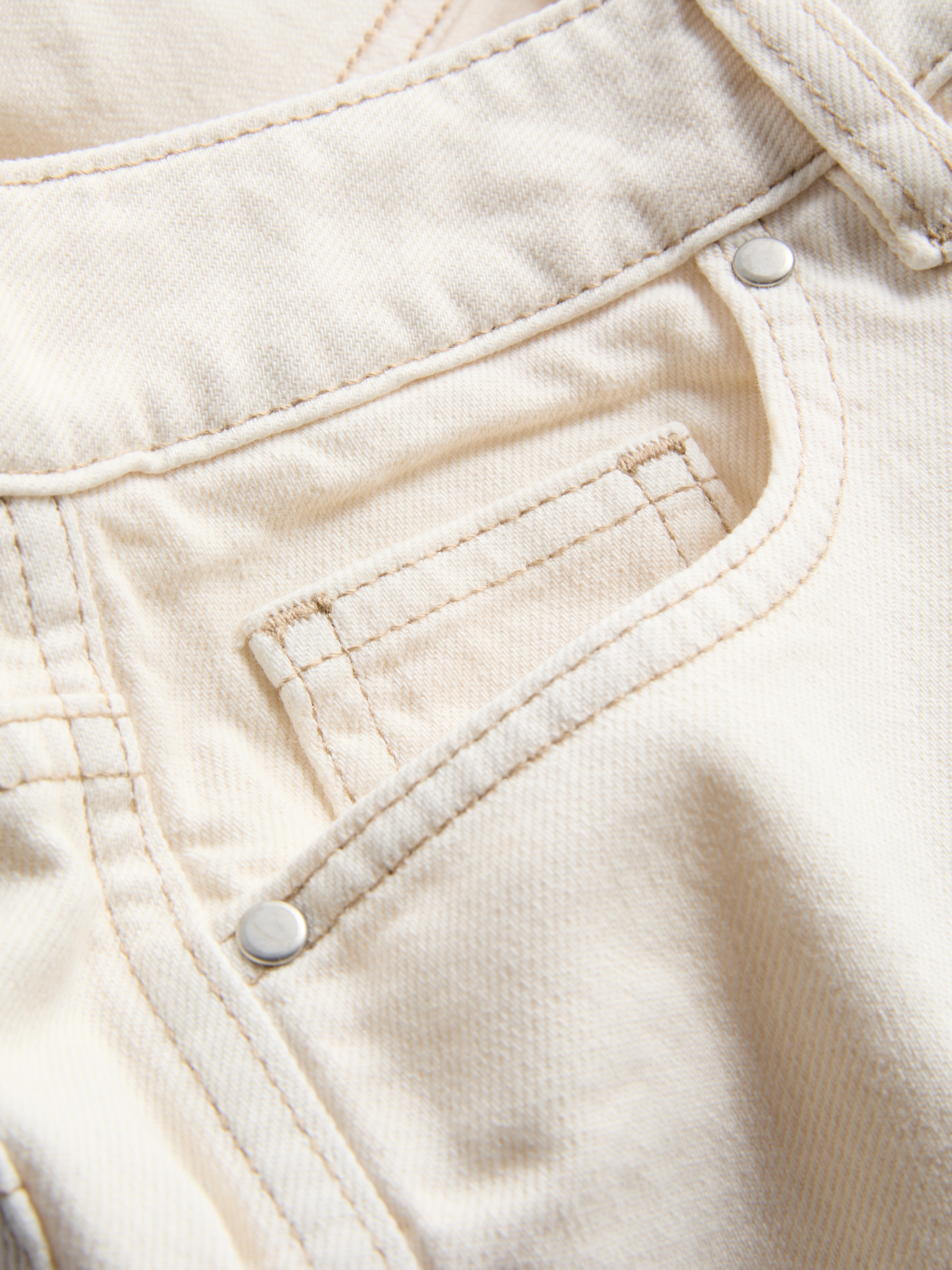 Cotton Denim Tapered Straight Leg Jeans