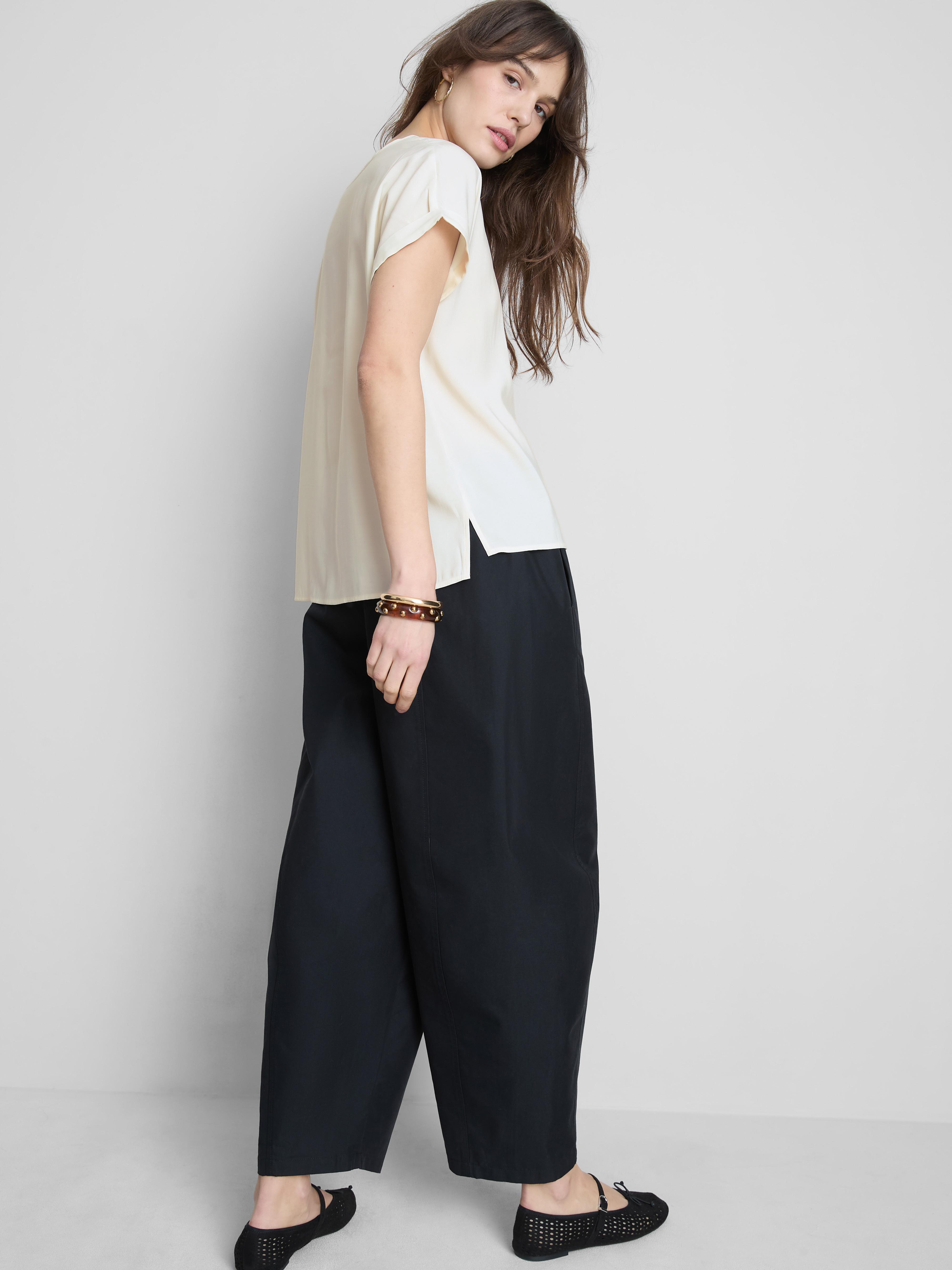 Crew Neck Roll Sleeve Tee