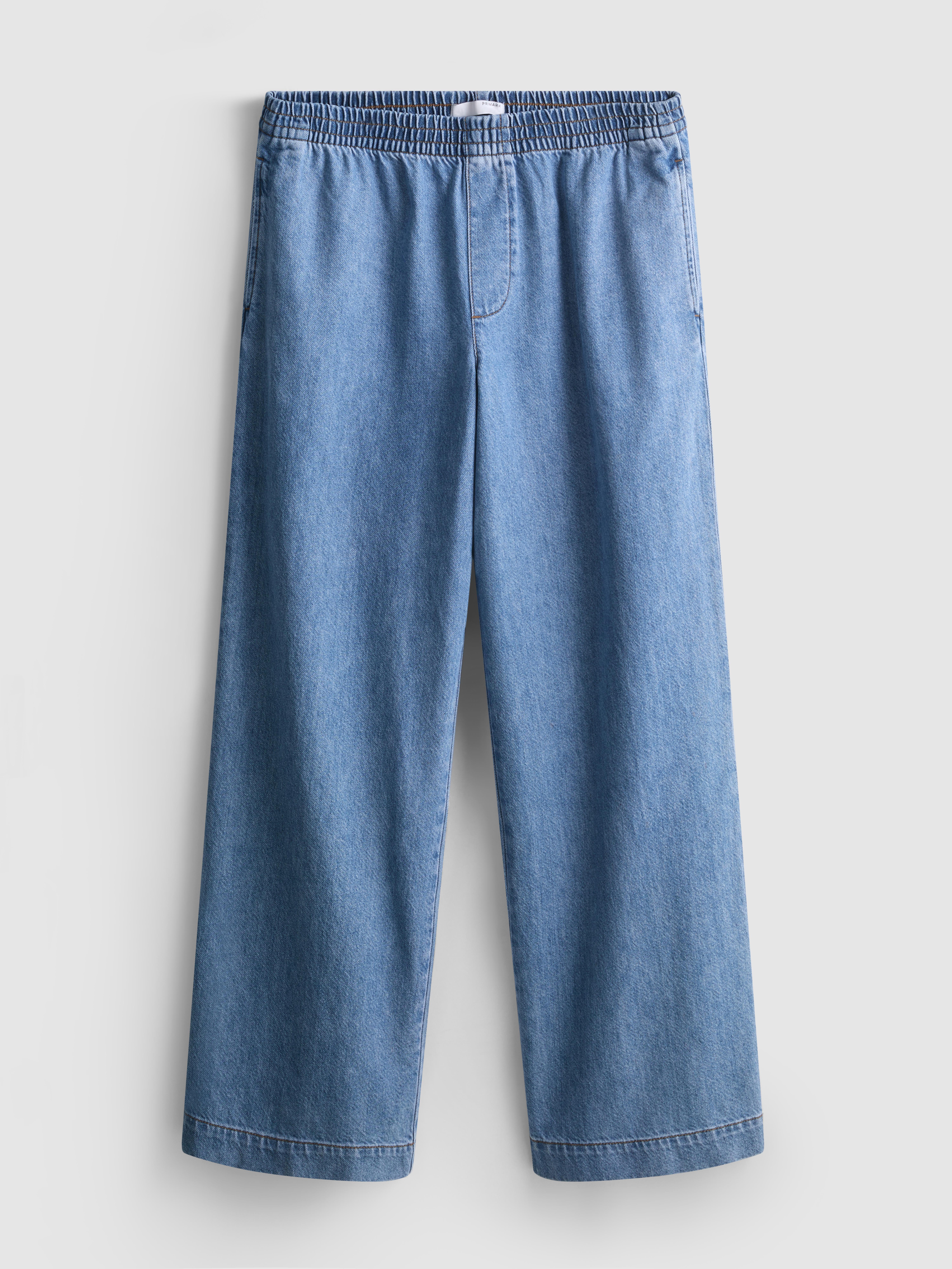 Jogginghose aus Baumwoll-Denim mit weitem Bein