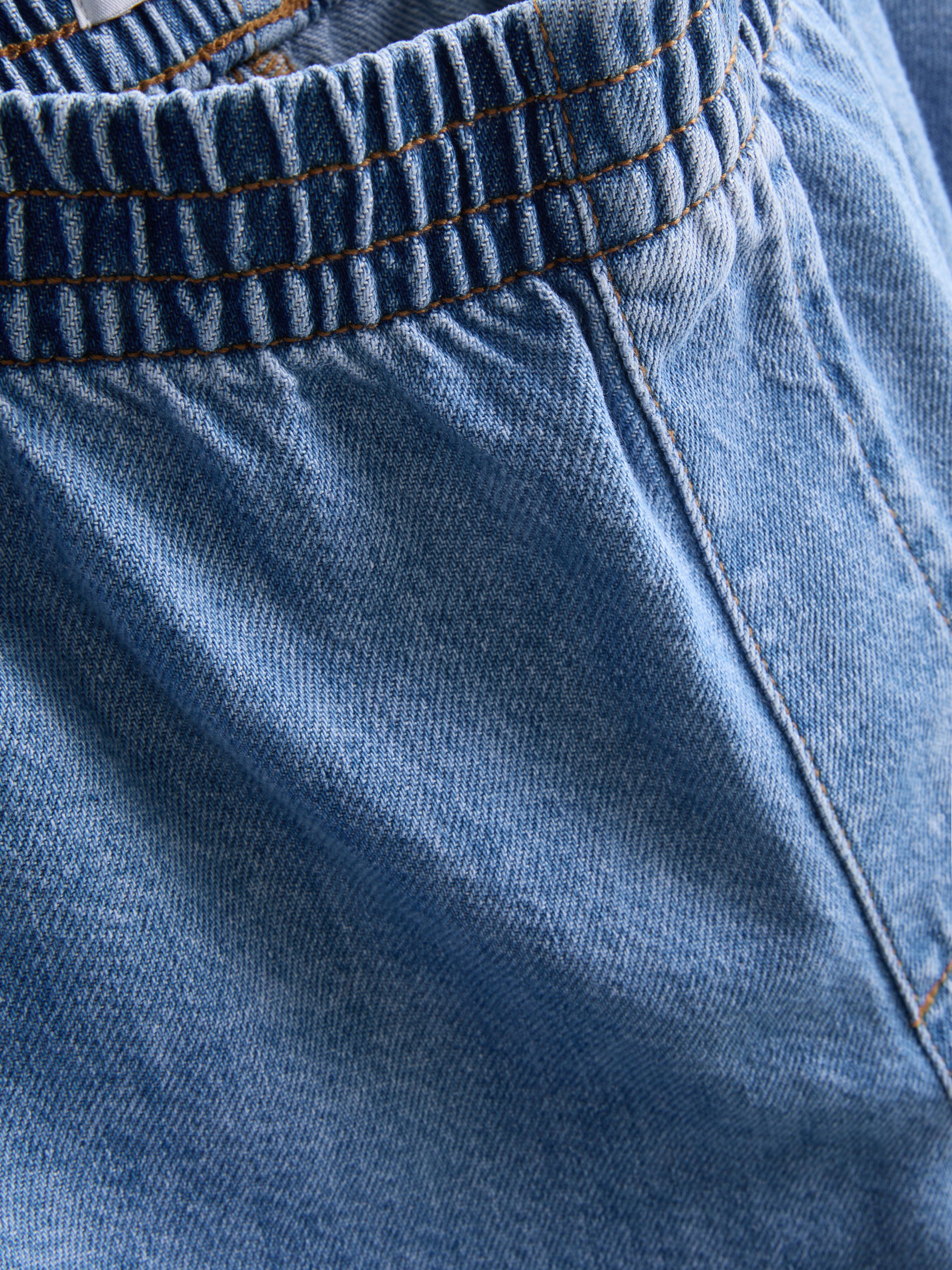 Jogginghose aus Baumwoll-Denim mit weitem Bein