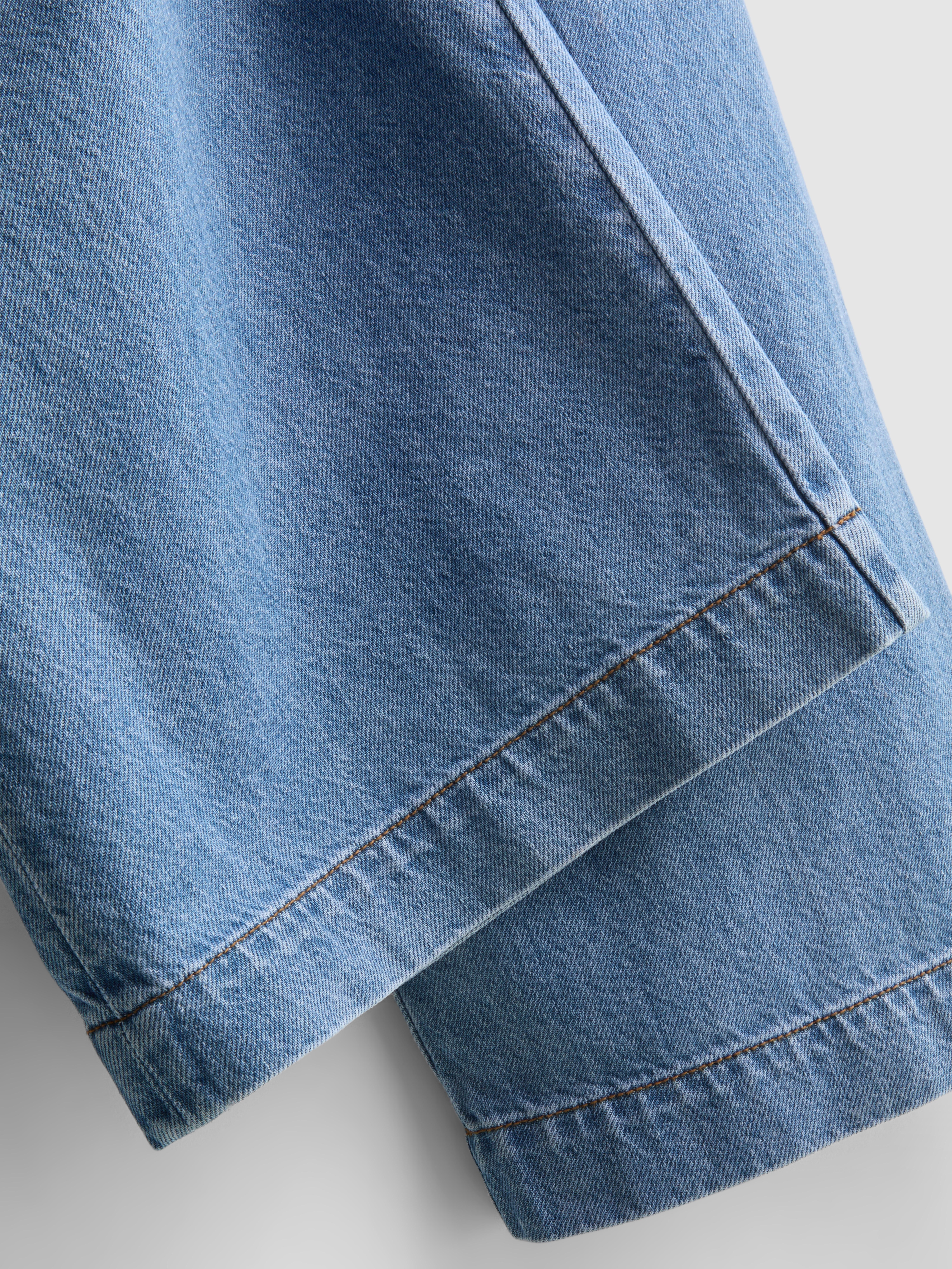 Jogginghose aus Baumwoll-Denim mit weitem Bein