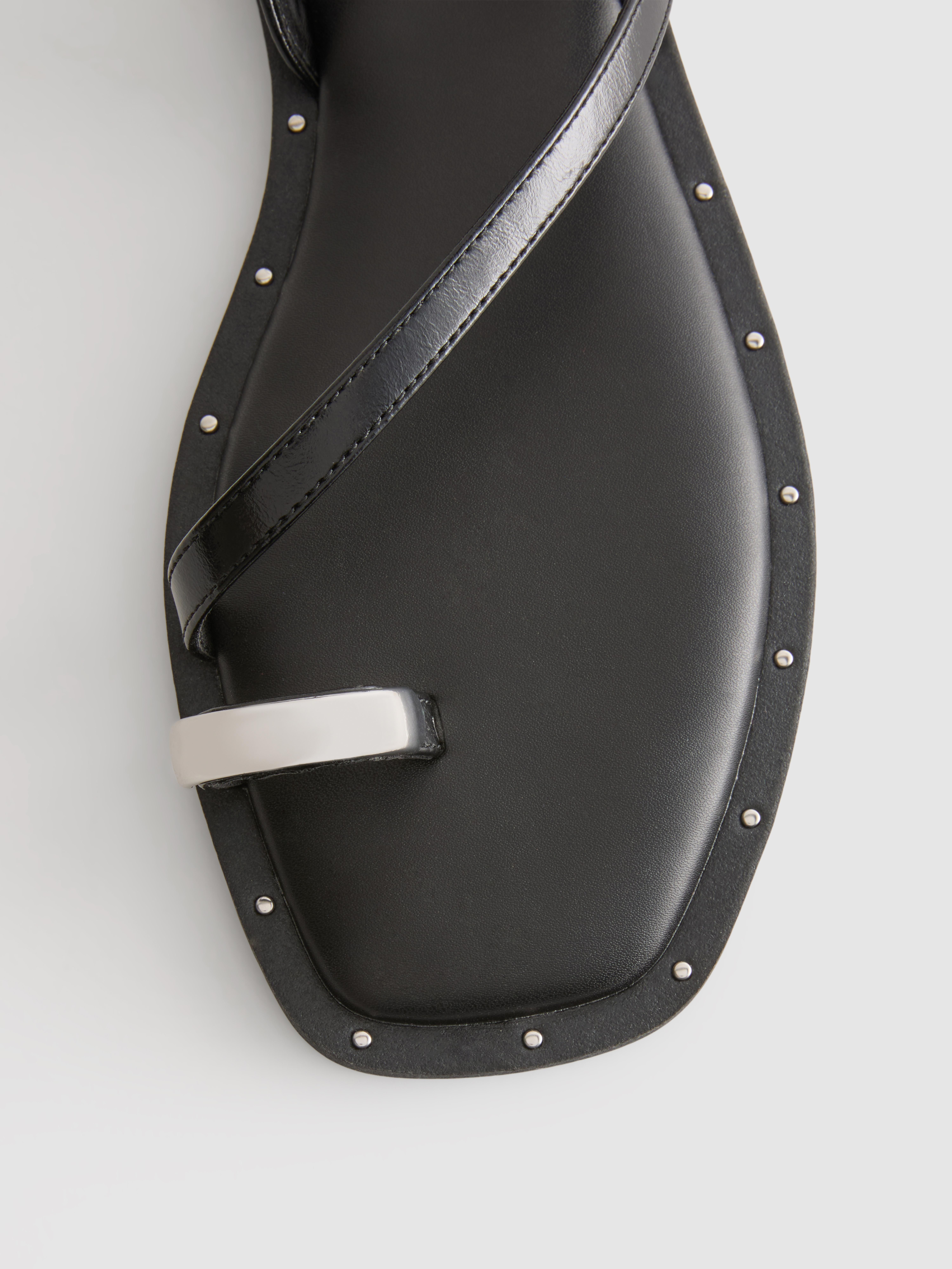 Studded Toe Loop Sandals