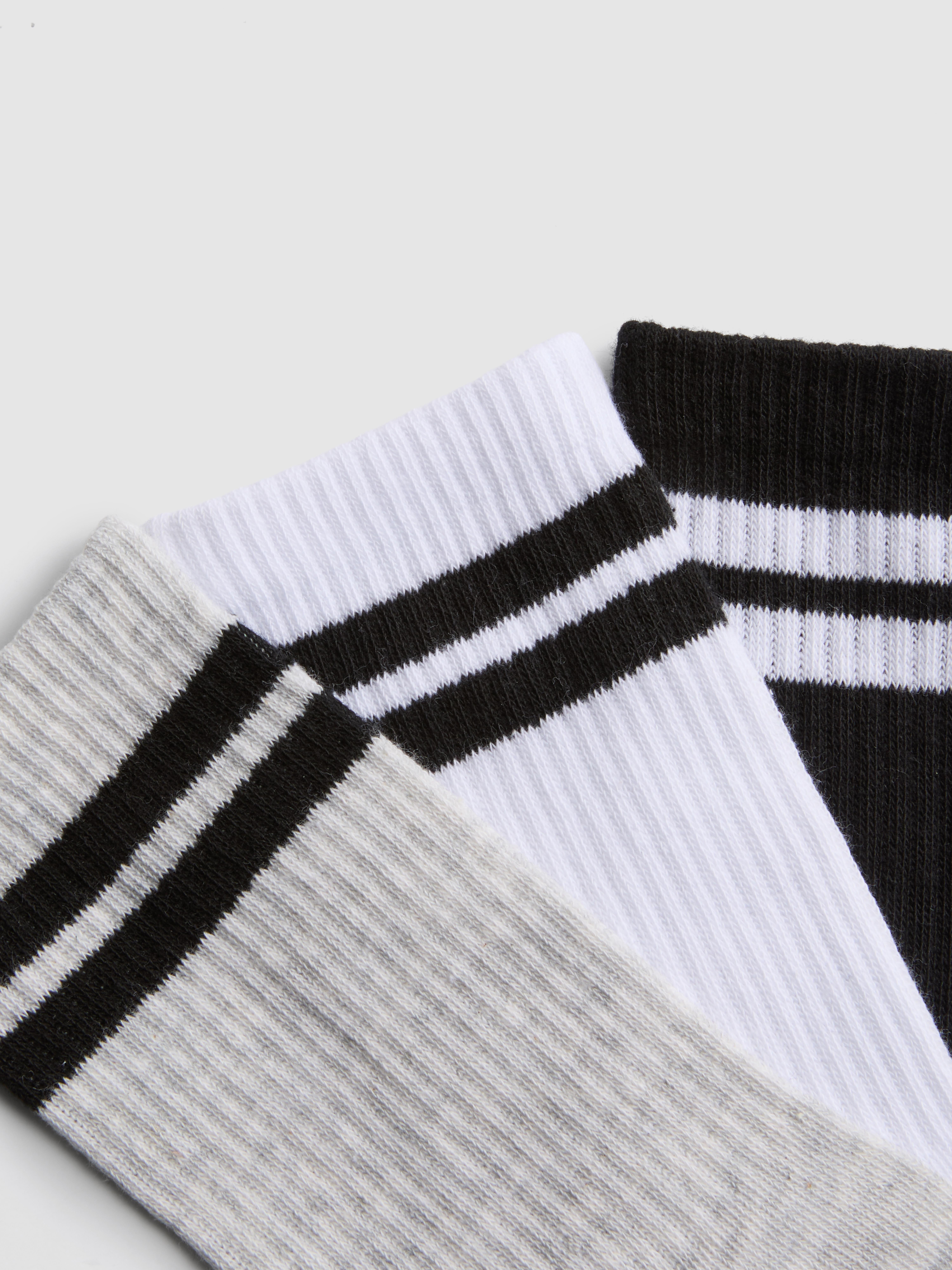 Boys Black/White 7pk Ribbed Sports Socks