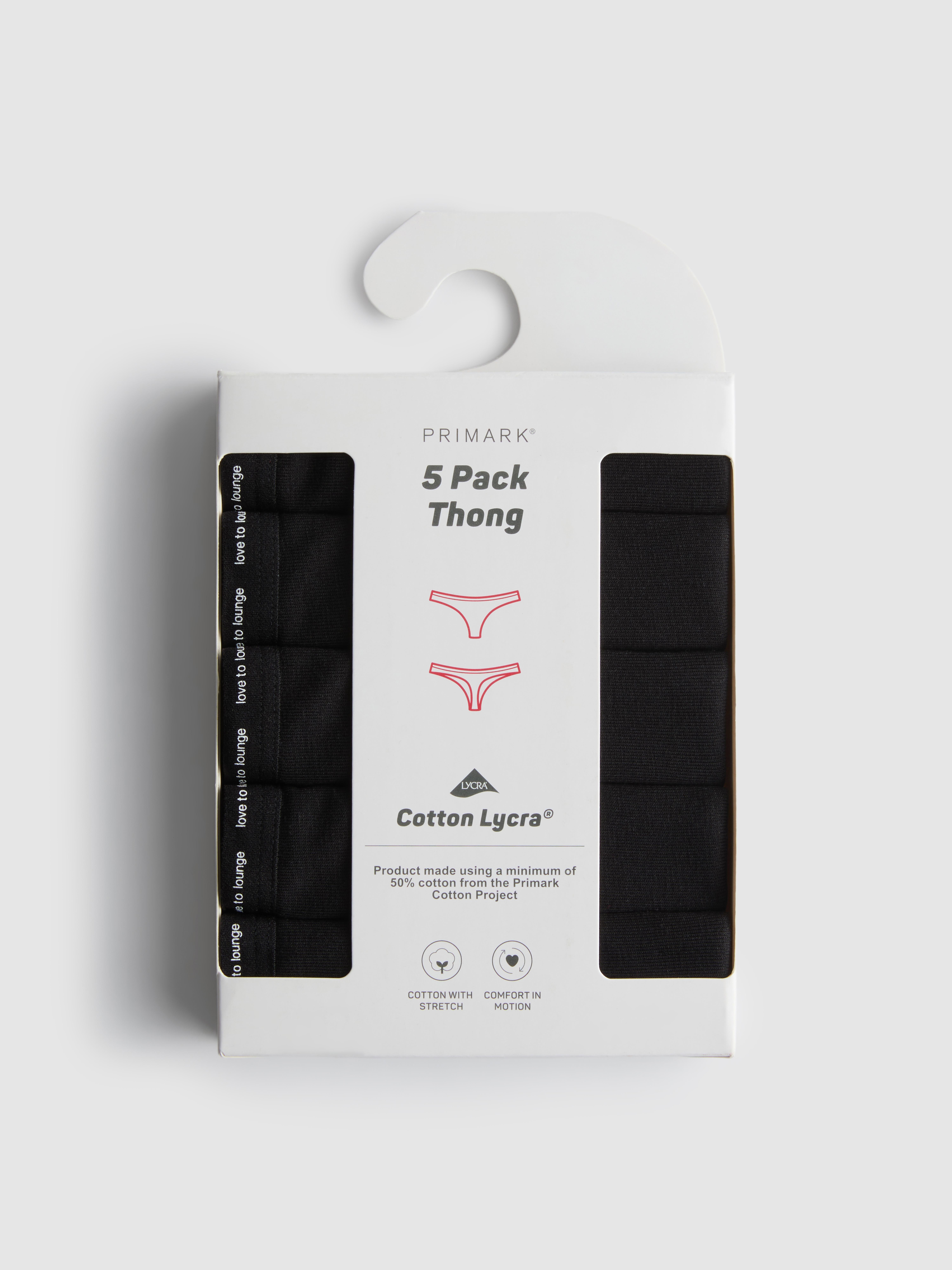 5pk Love To Lounge Cotton Rich Thongs