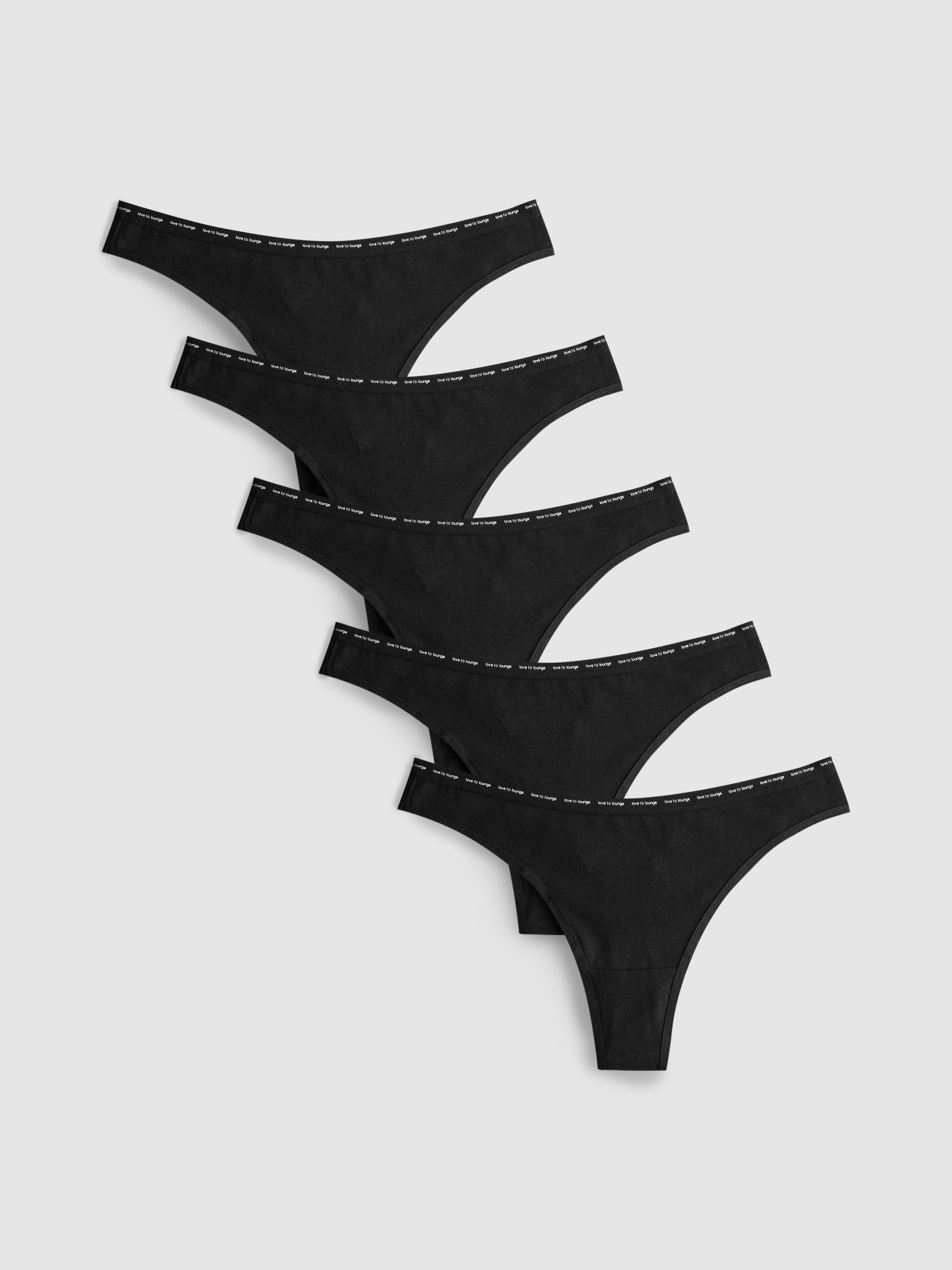 5pk Love To Lounge Cotton Rich Thongs