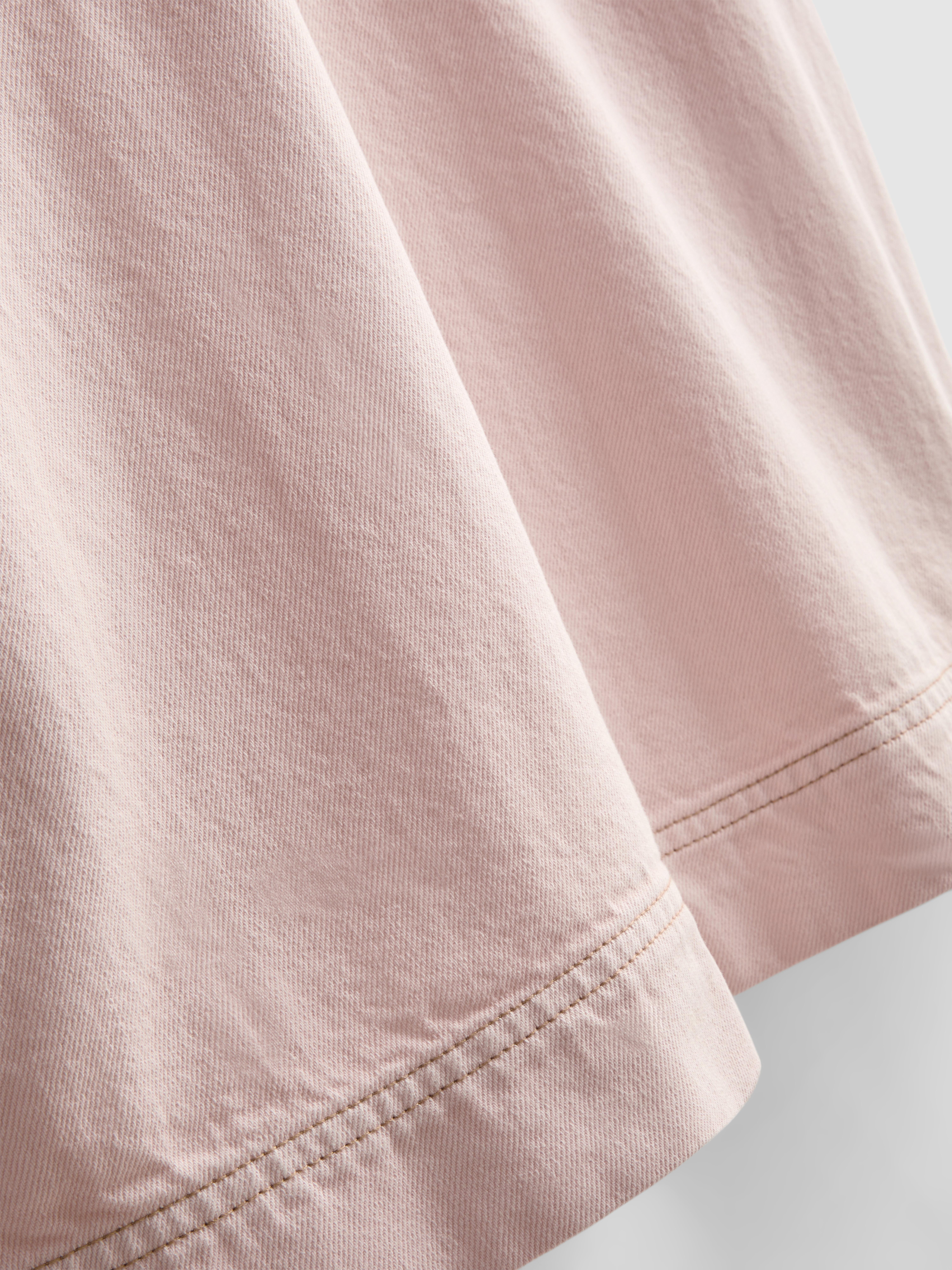 Cotton Denim Puff Sleeve Mini Dress