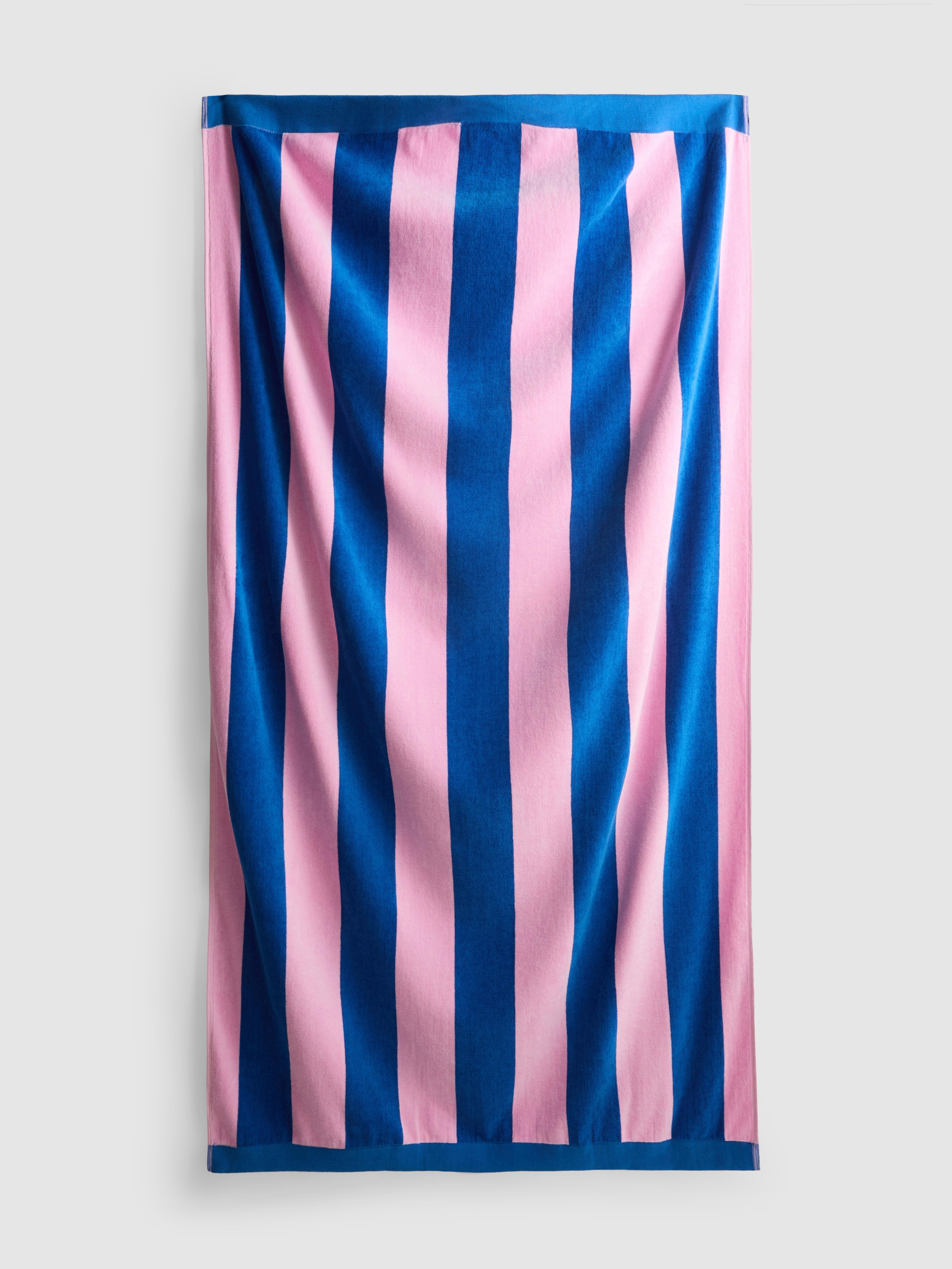 Serviette de plage à rayures Cabana Bleu