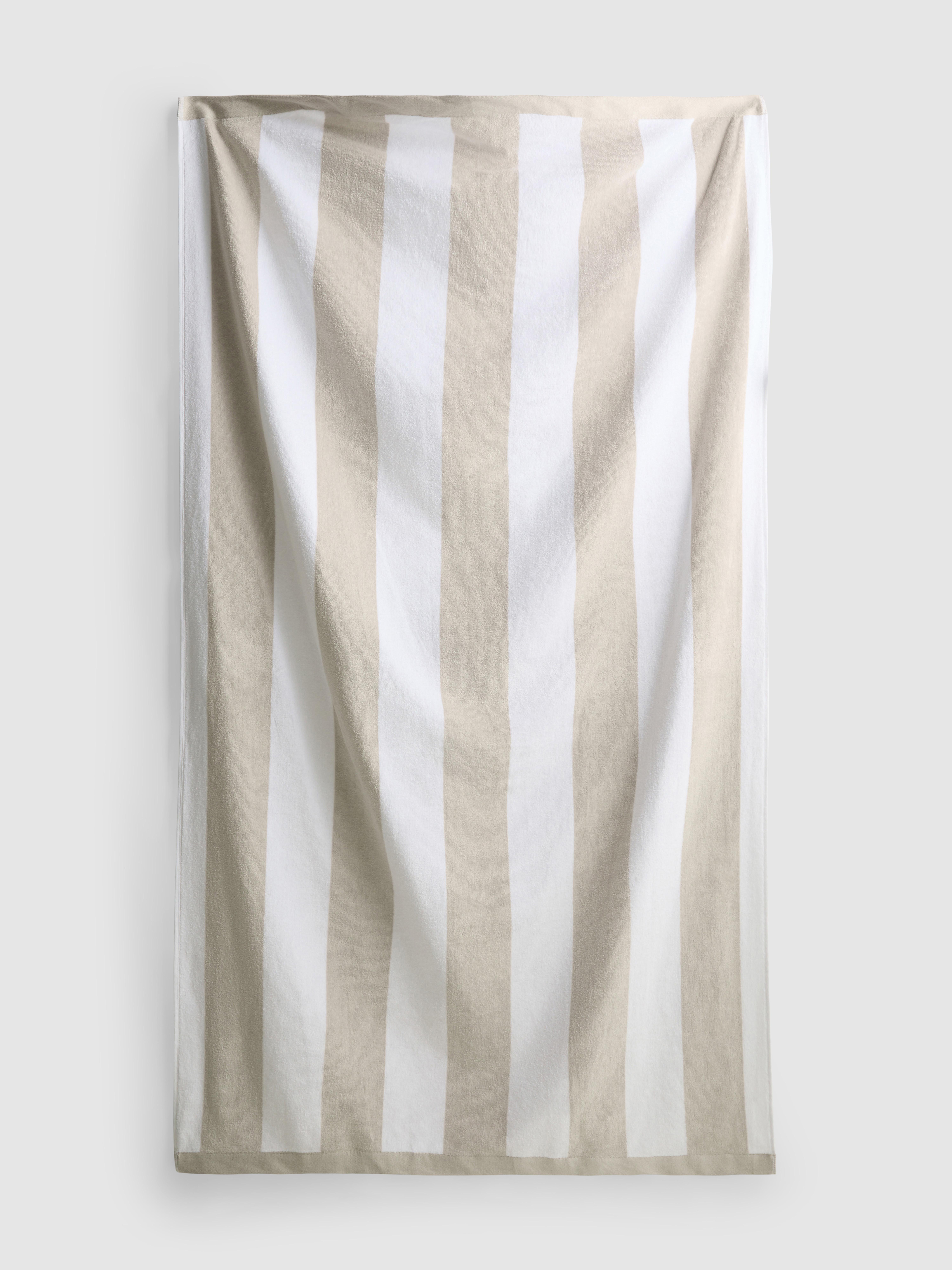 Serviette de plage à rayures Cabana Taupe