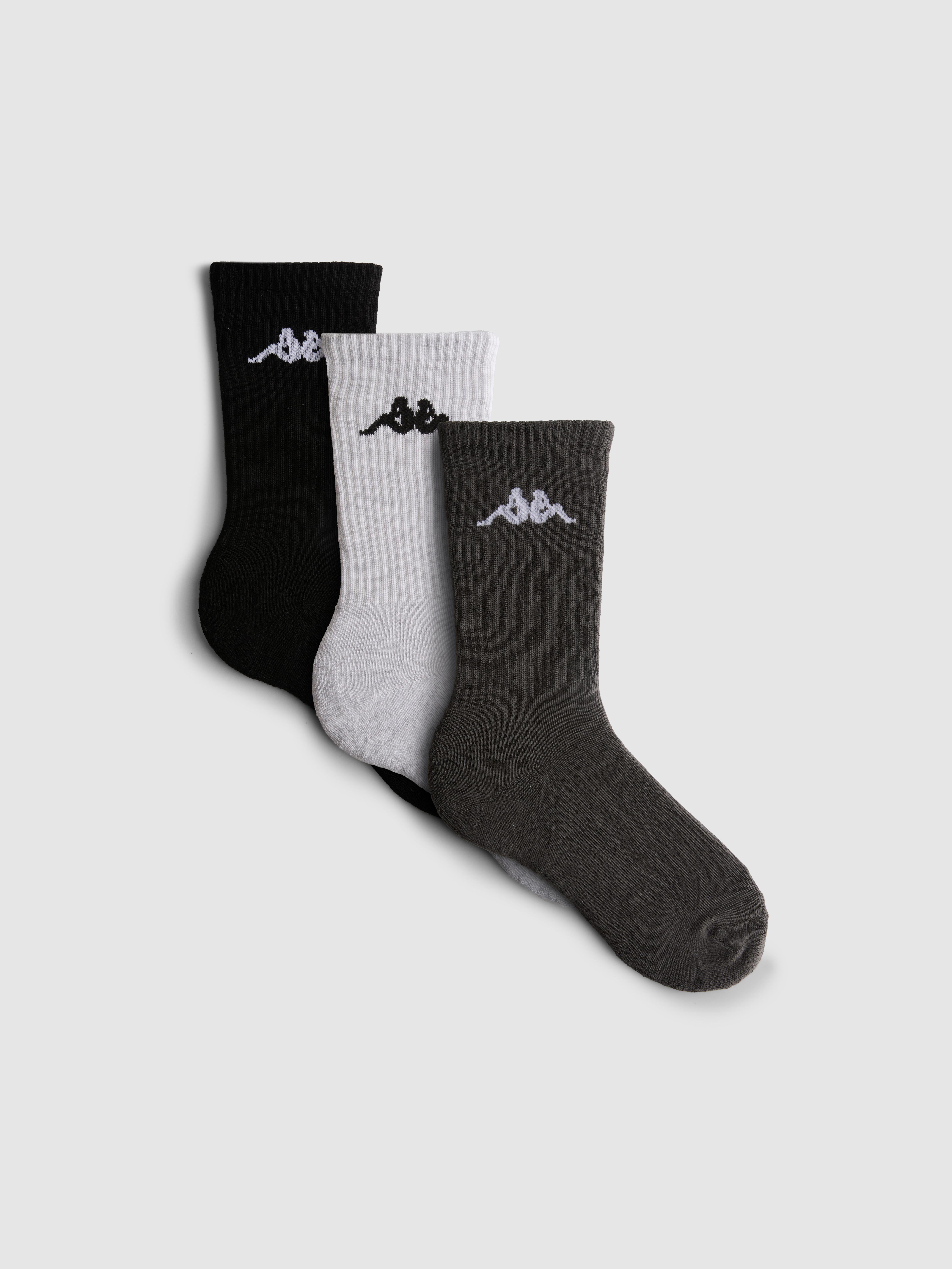 3pk Cotton-Rich Kappa Crew Socks