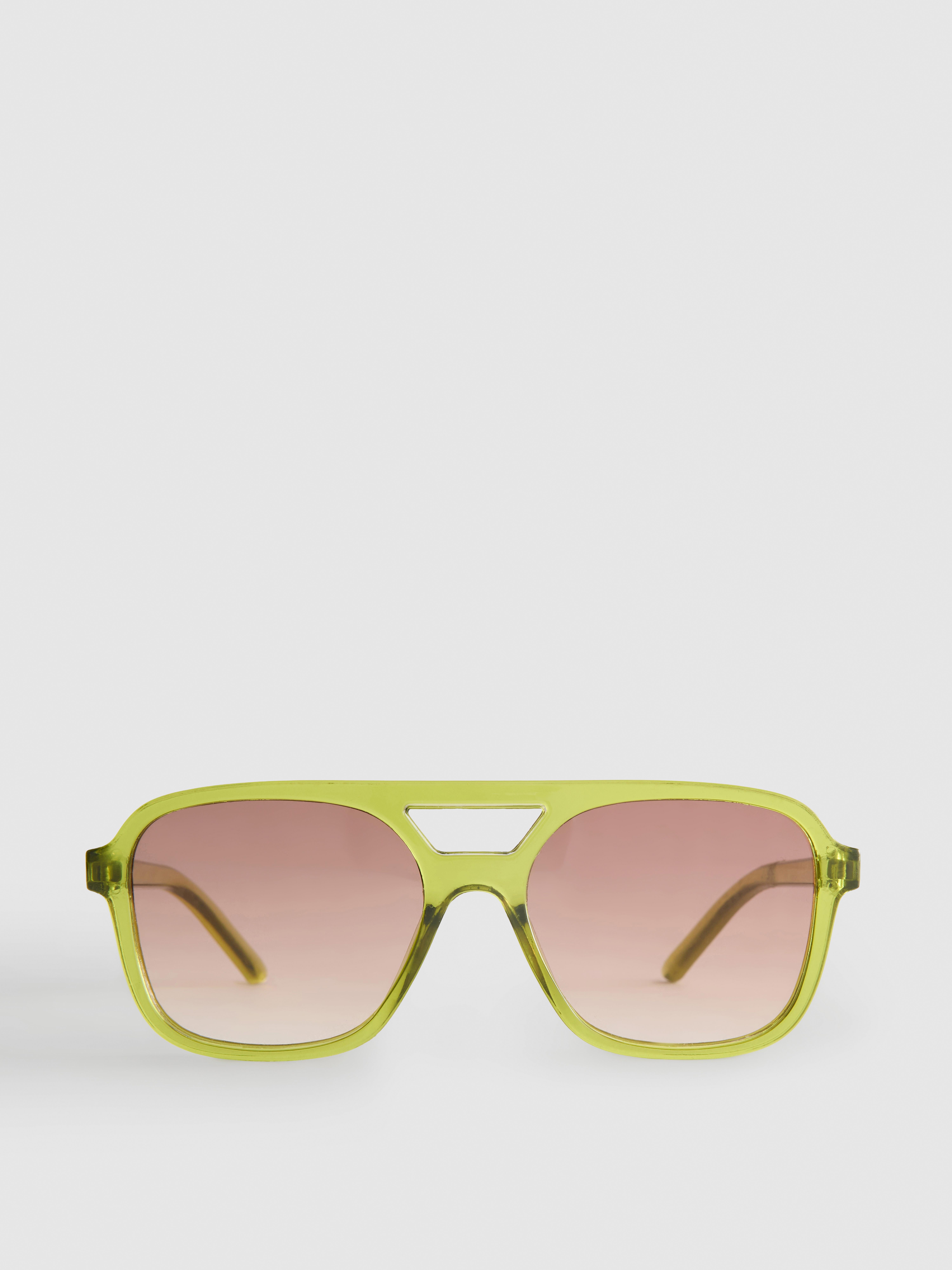 Clear Frame Aviator-Style Sunglasses
