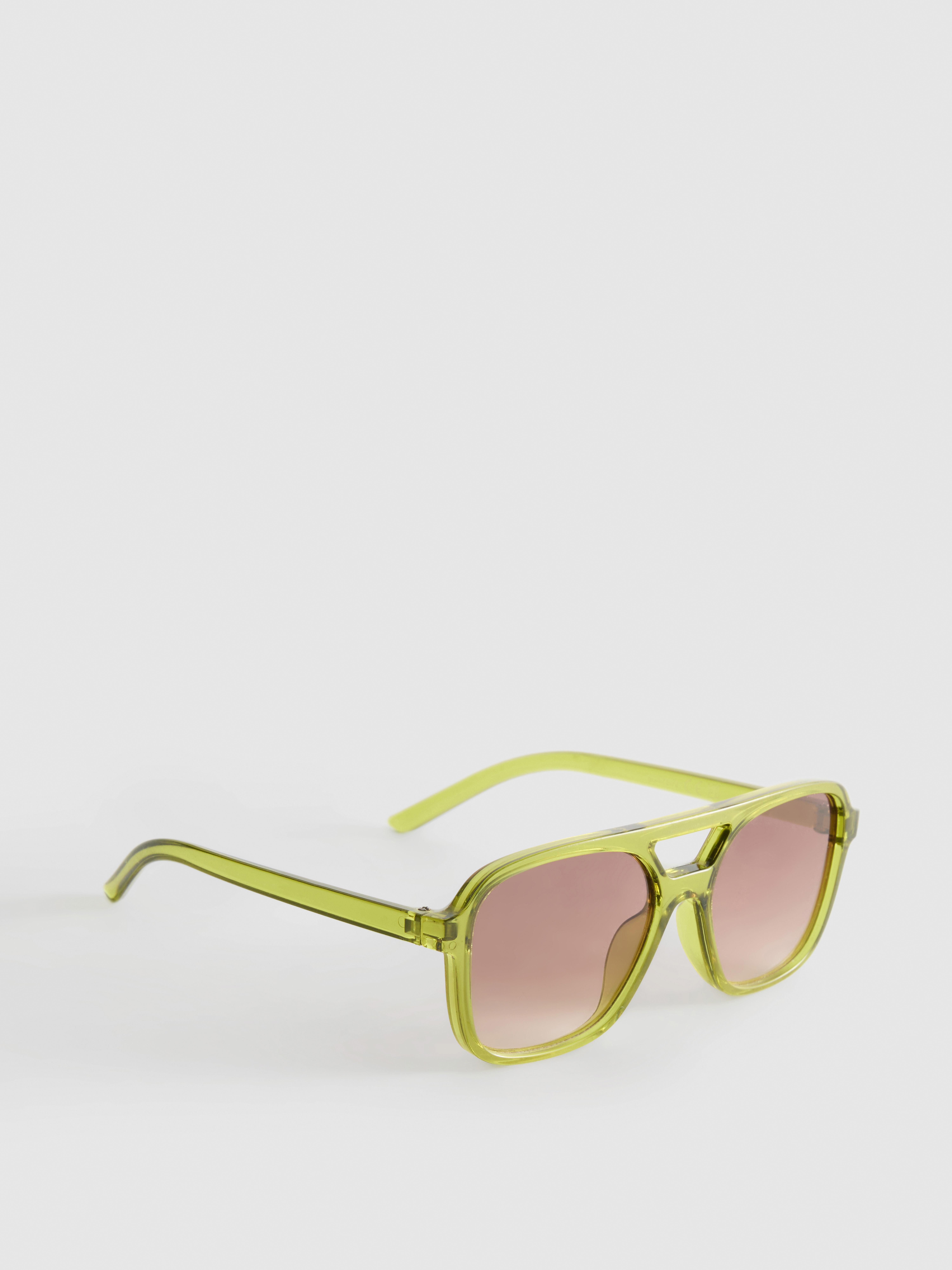 Clear Frame Aviator-Style Sunglasses