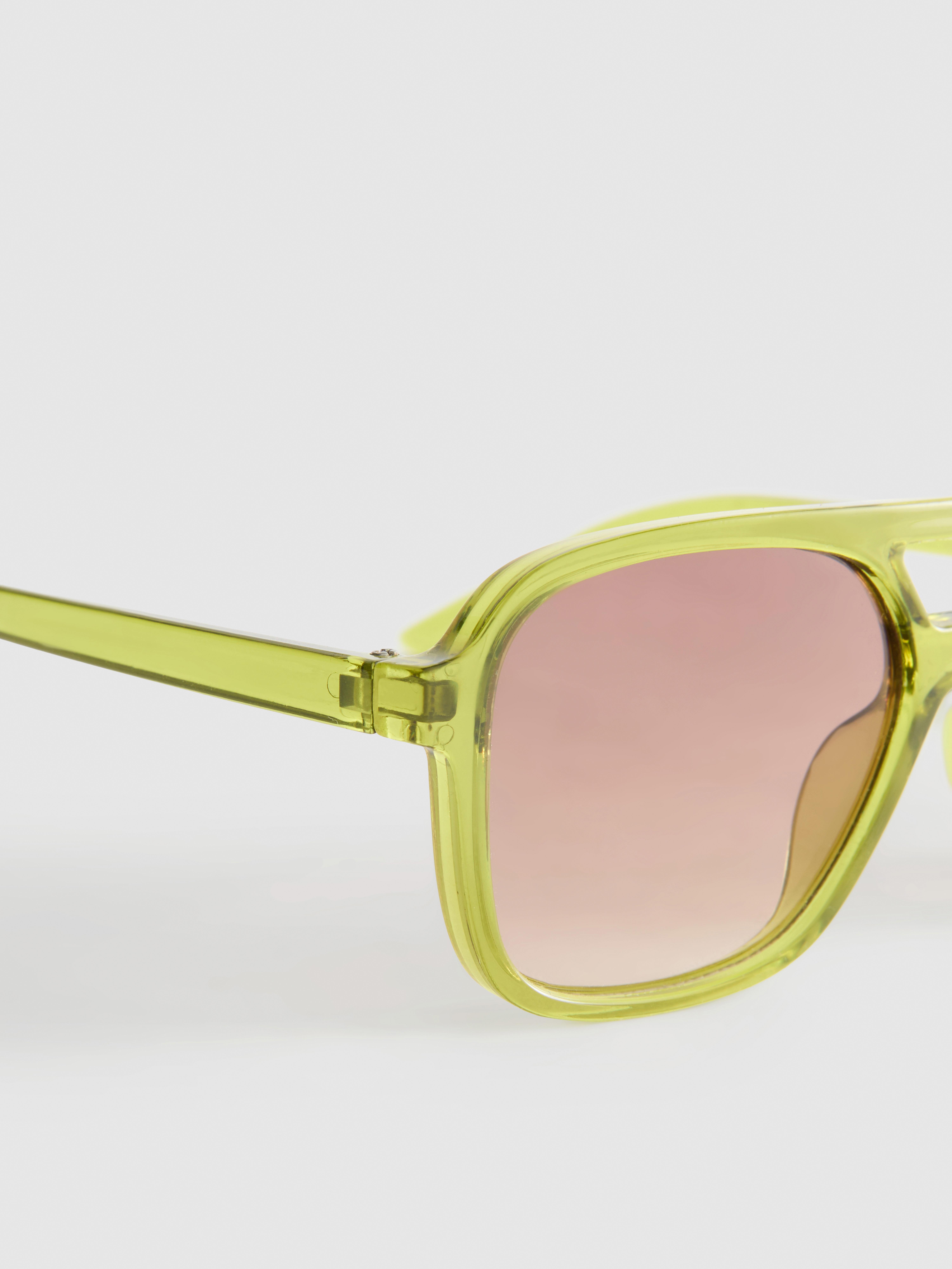 Clear Frame Aviator-Style Sunglasses