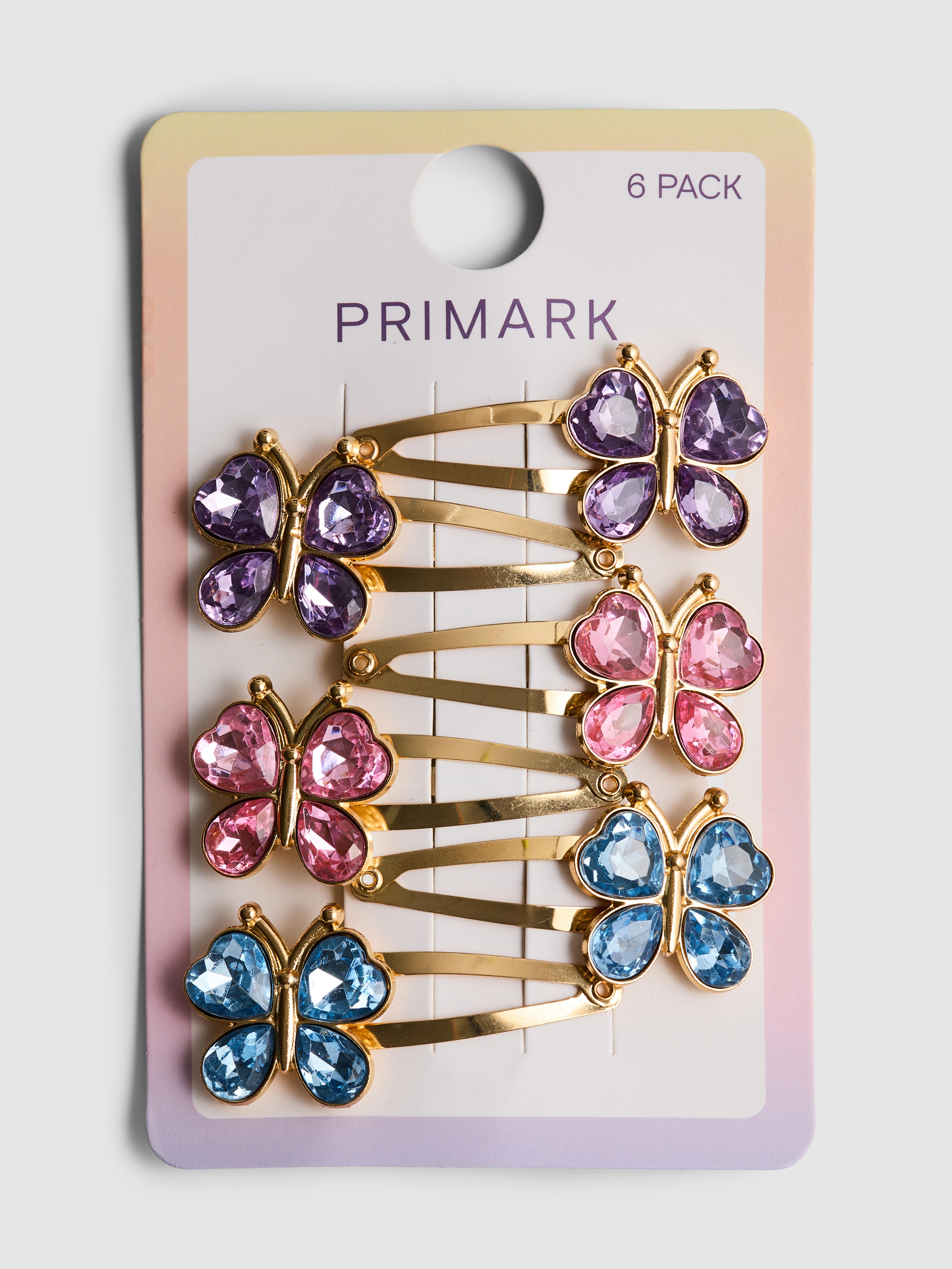 Girls Multi 6pk Faux Gem Butterfly Snap Hair Clips