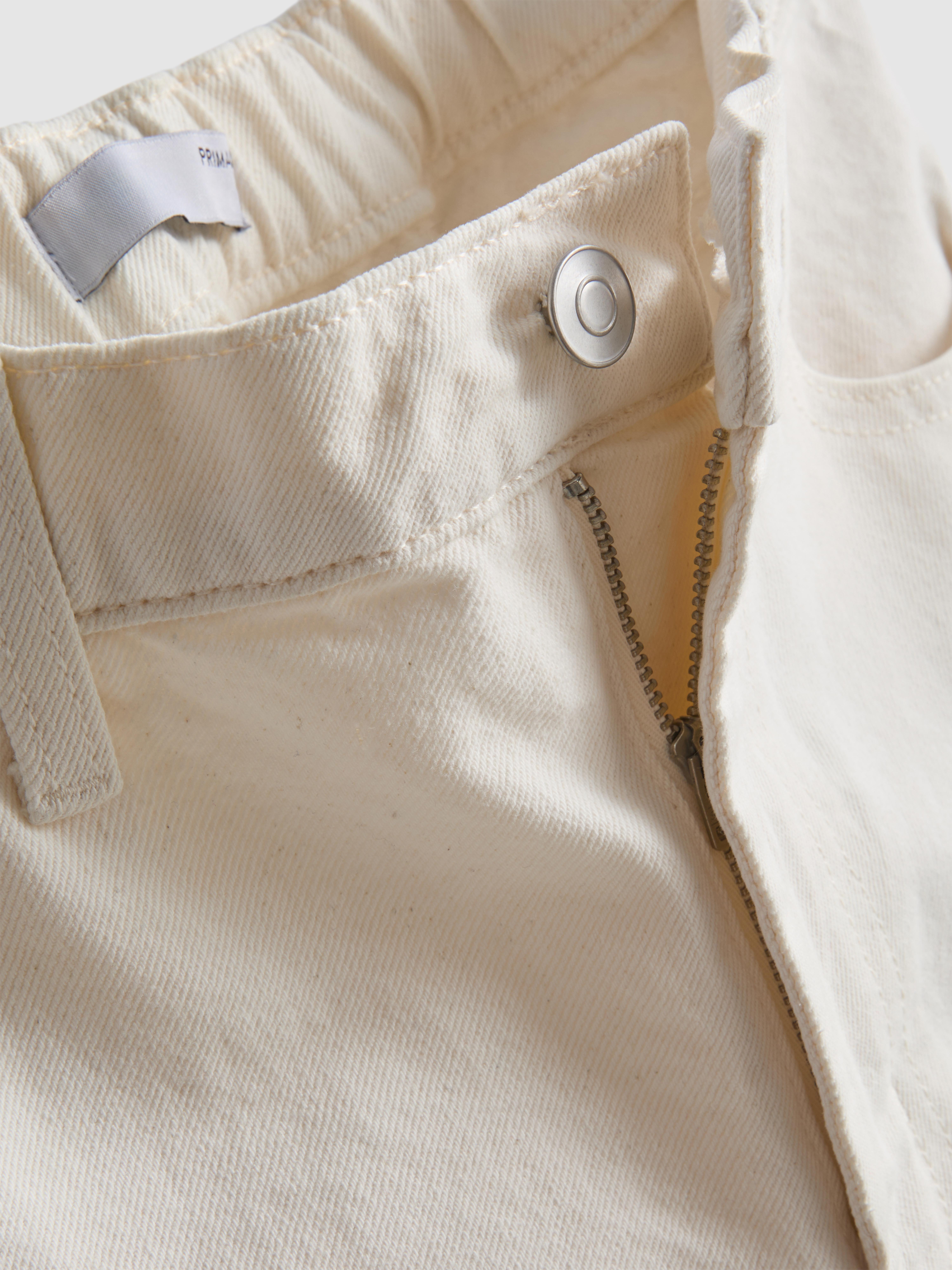 Cotton Denim Longline Bermuda Shorts