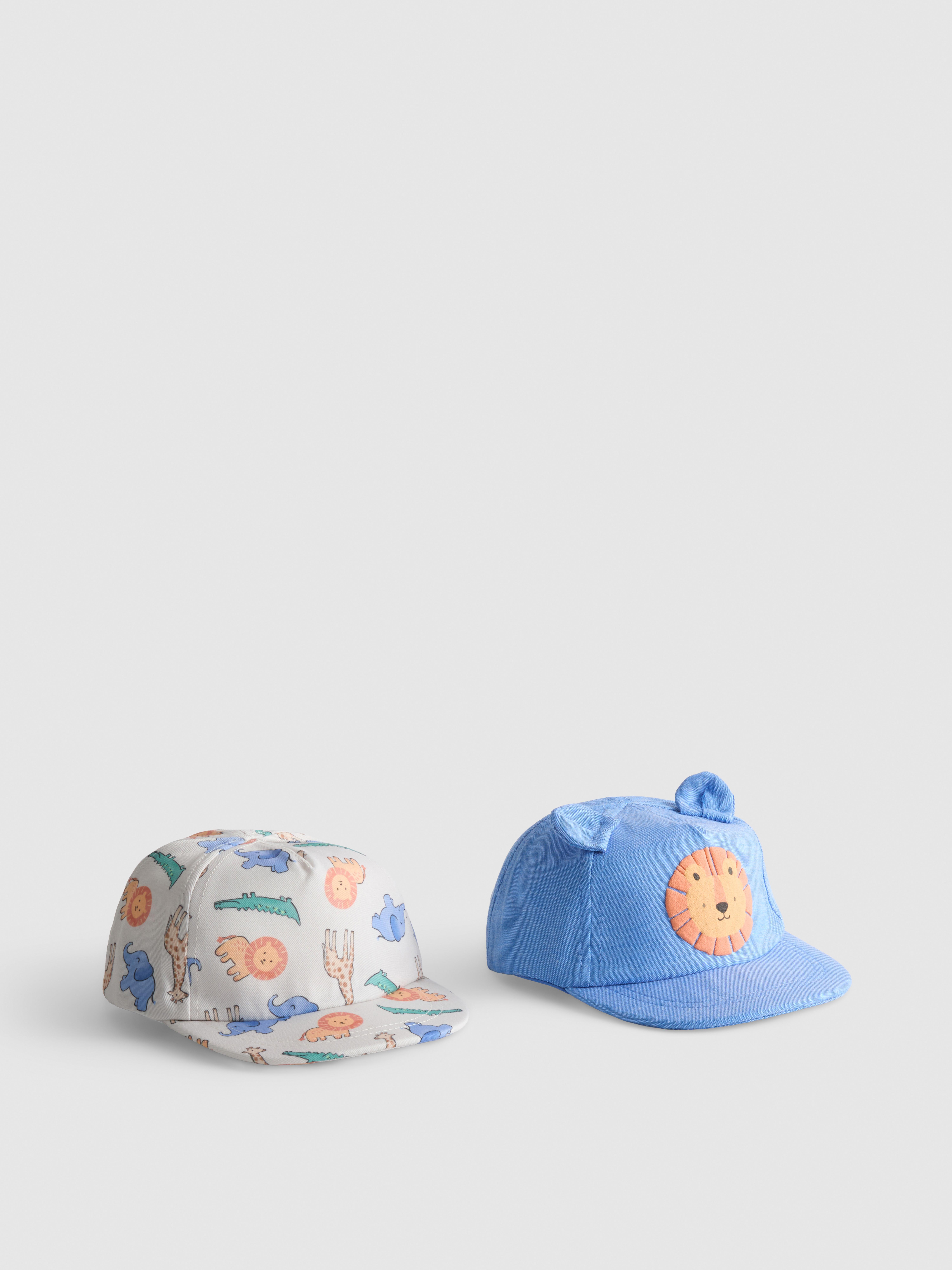 Babyhonkbalpetten met dierenprint, set van 2