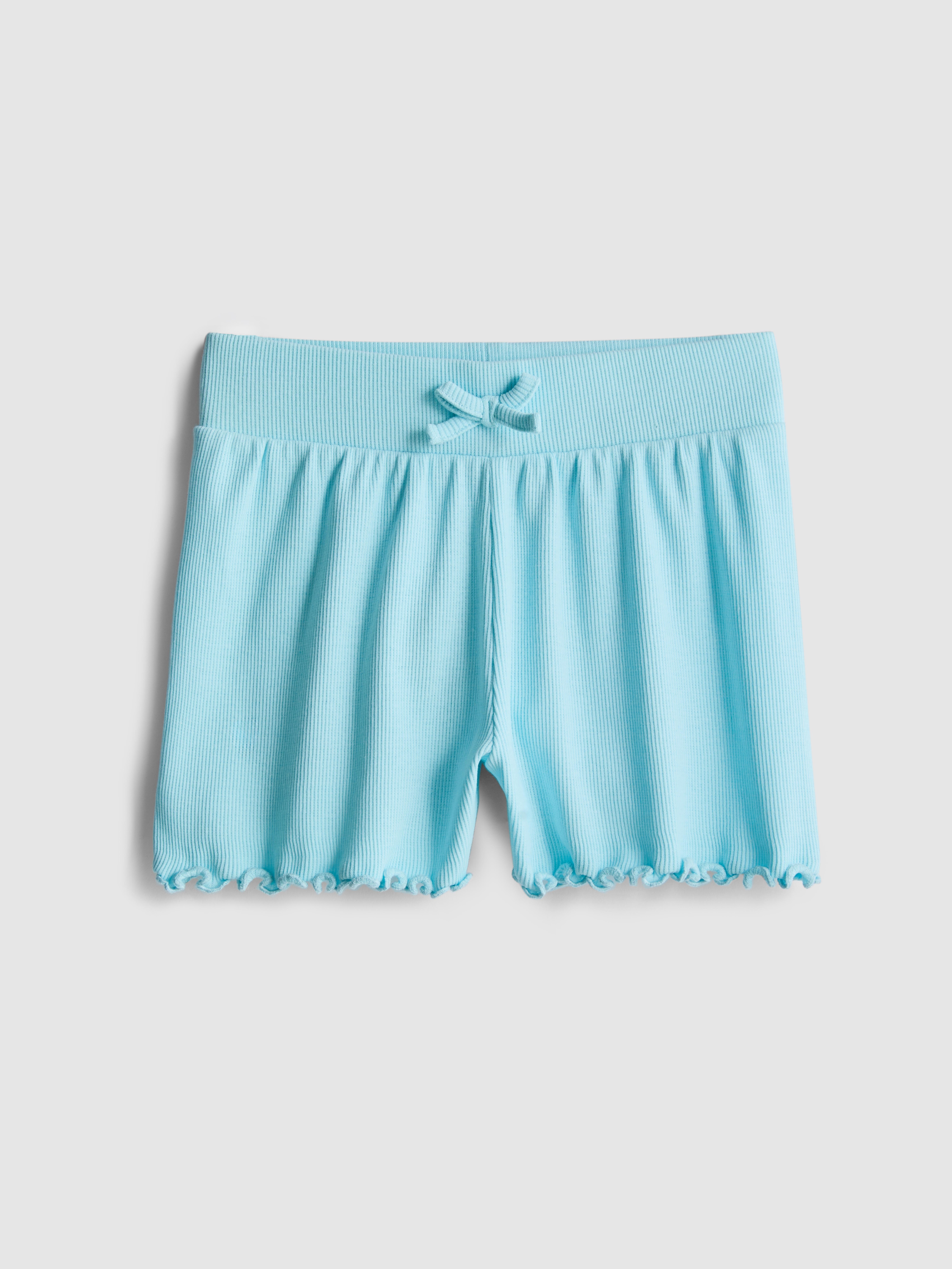 1,5–8 Jahre | Gerippte Shorts mit gekräuseltem Saum Türkis